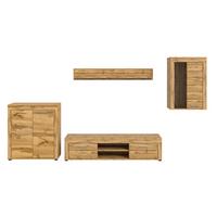 ANSAMBLU MOBILIER CAMERA DE Z JAM - stejar Wotan, Design, sticlă/material pe bază de lemn (330/169/35cm) - Modern Living