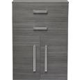 Midischrank In Pinie-anthrazit-optik - Chromfarben/Mooreichefarben, MODERN, Glas/Holzwerkstoff (70,5/101/32cm) - PREMIUM LIVING