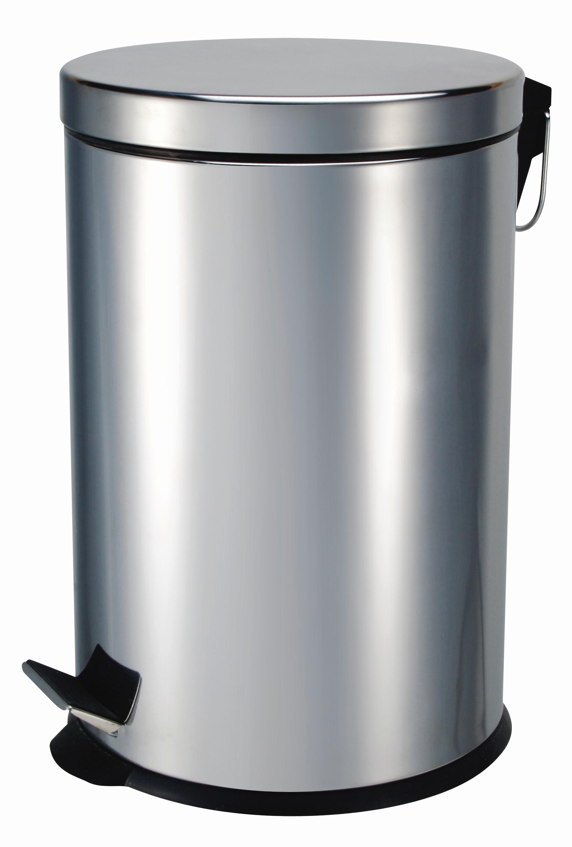 Koš Za Smeti Maren - 5l - barve nerjavečega jekla/črna, Konvencionalno, kovina/umetna masa (20/27,5cm) - Based