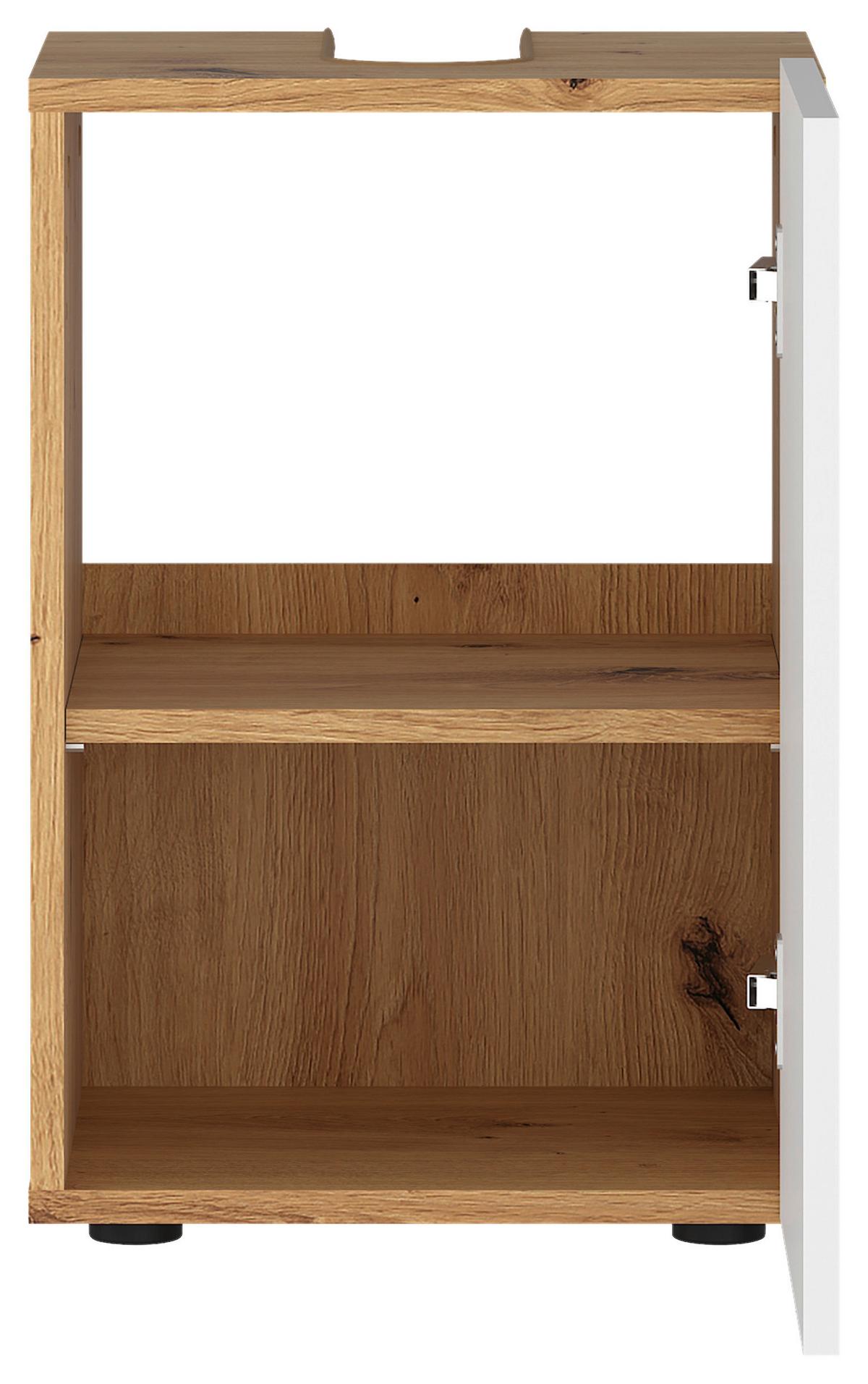 Bază pentru lavoar Ina - alb/stejar Artisan, Konventionell, material pe bază de lemn (35/56/34cm)