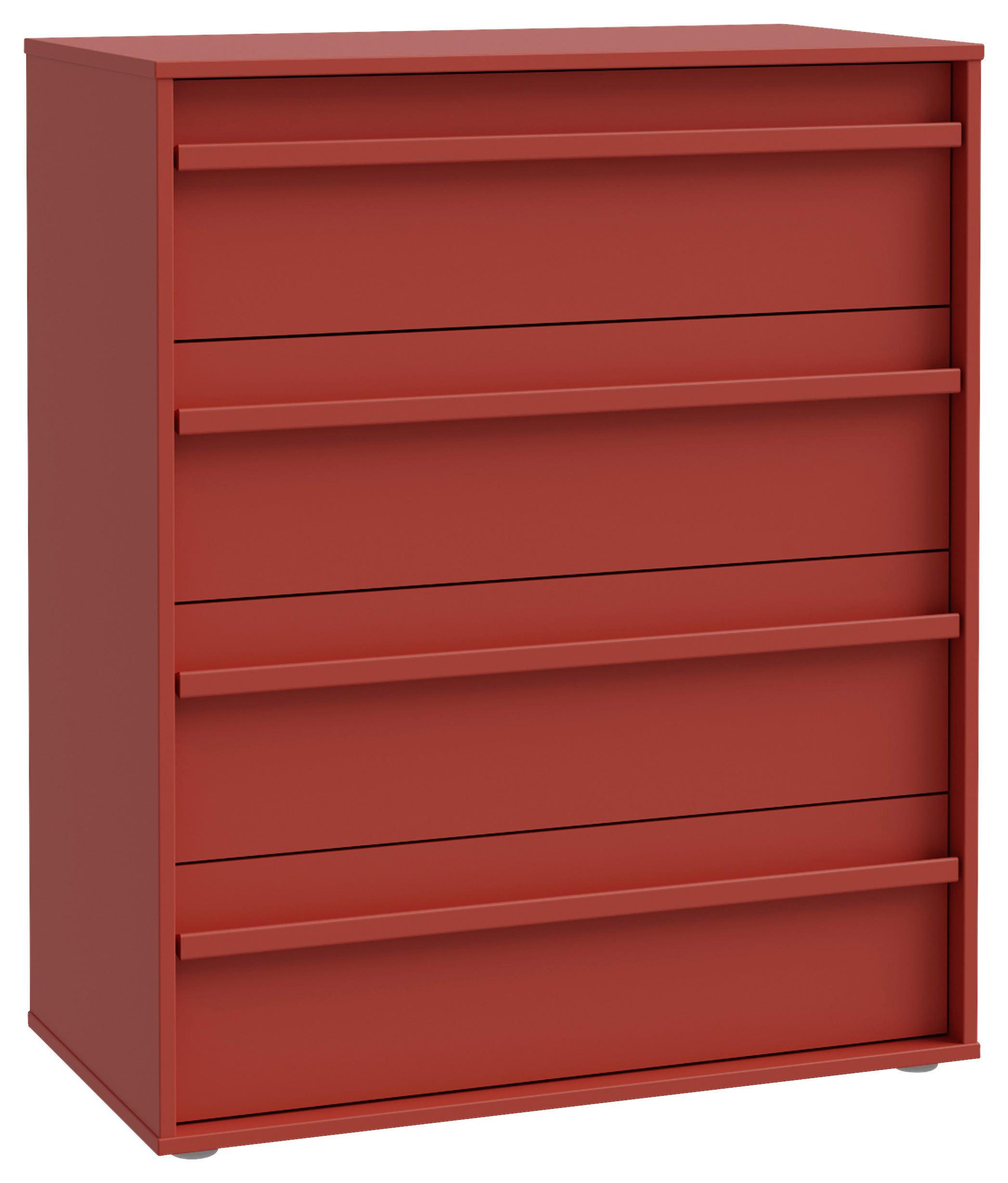 Komoda Cleo - crvena, Moderno, pločasti materijal (78,4/94,4/42cm) - Modern Living