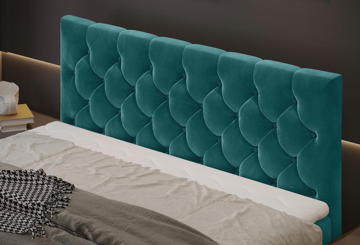 PAT BOXSPRING ELIO - petrol/bej, Romantik / Landhaus, textil (180/200cm) - James Wood