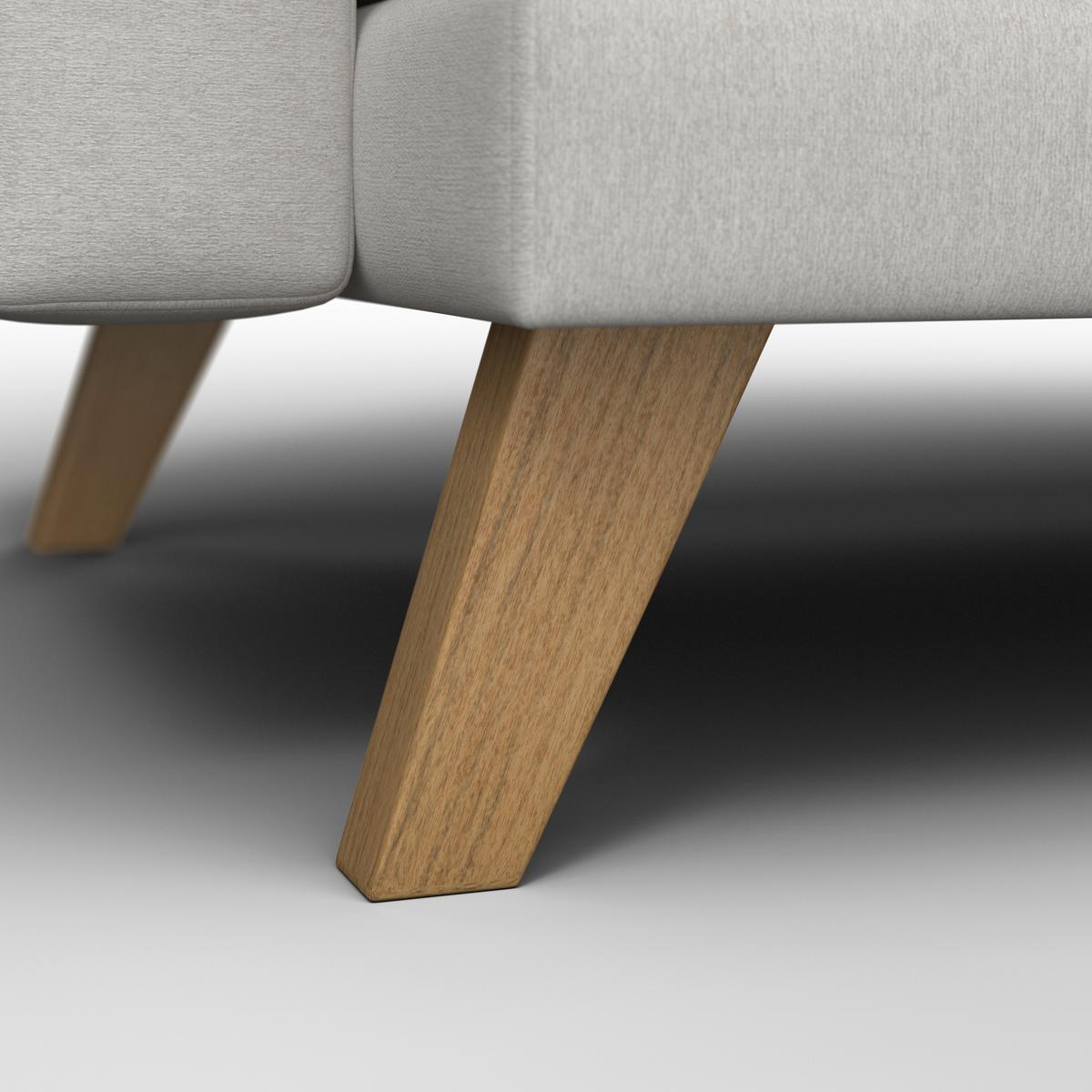 Ecksofa Illa Hellgrau Webstoff - Hellgrau/Naturfarben, MODERN, Holz/Textil (154/84/86cm) - Bessagi Home