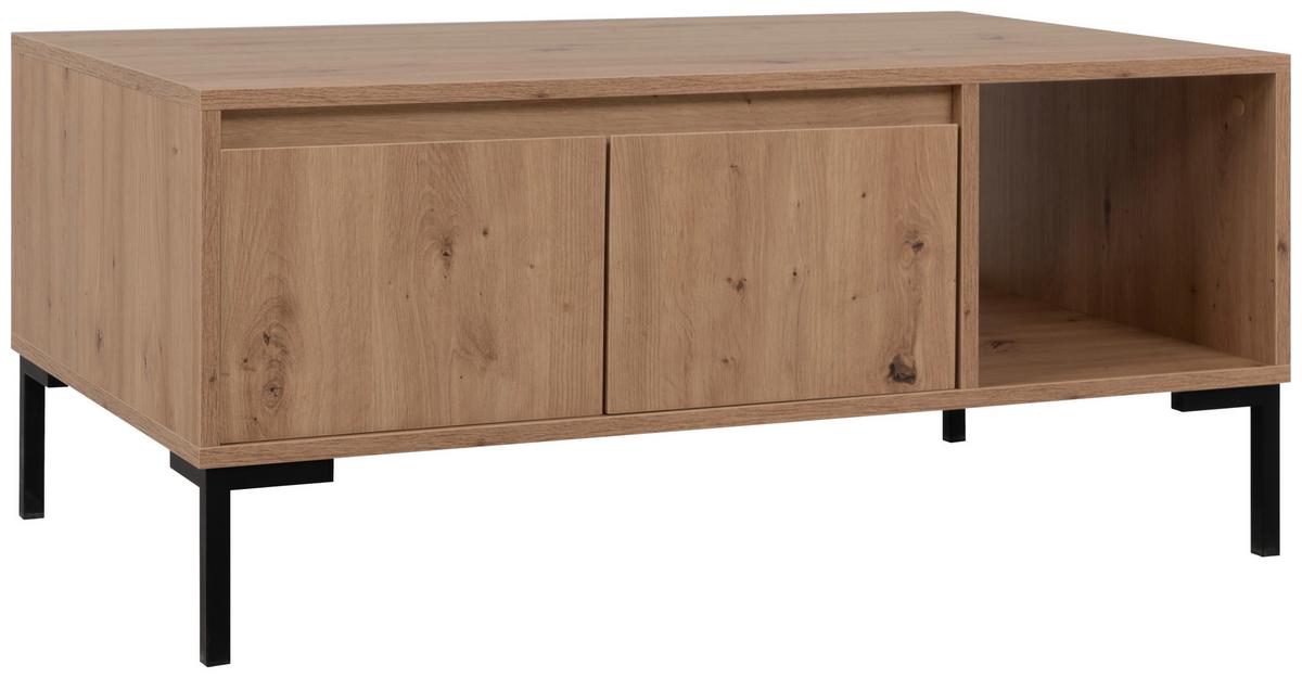 STOLIK KAWOWY KORSIKA 55B - czarny/dąb artisan, Design, materiał drewnopochodny/metal (100/60/43cm) - MID.YOU