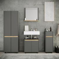 Badezimmer Cosila - Honigeiche/Anthrazit, Trend, Holzwerkstoff/Kunststoff (154cm) - MID.YOU