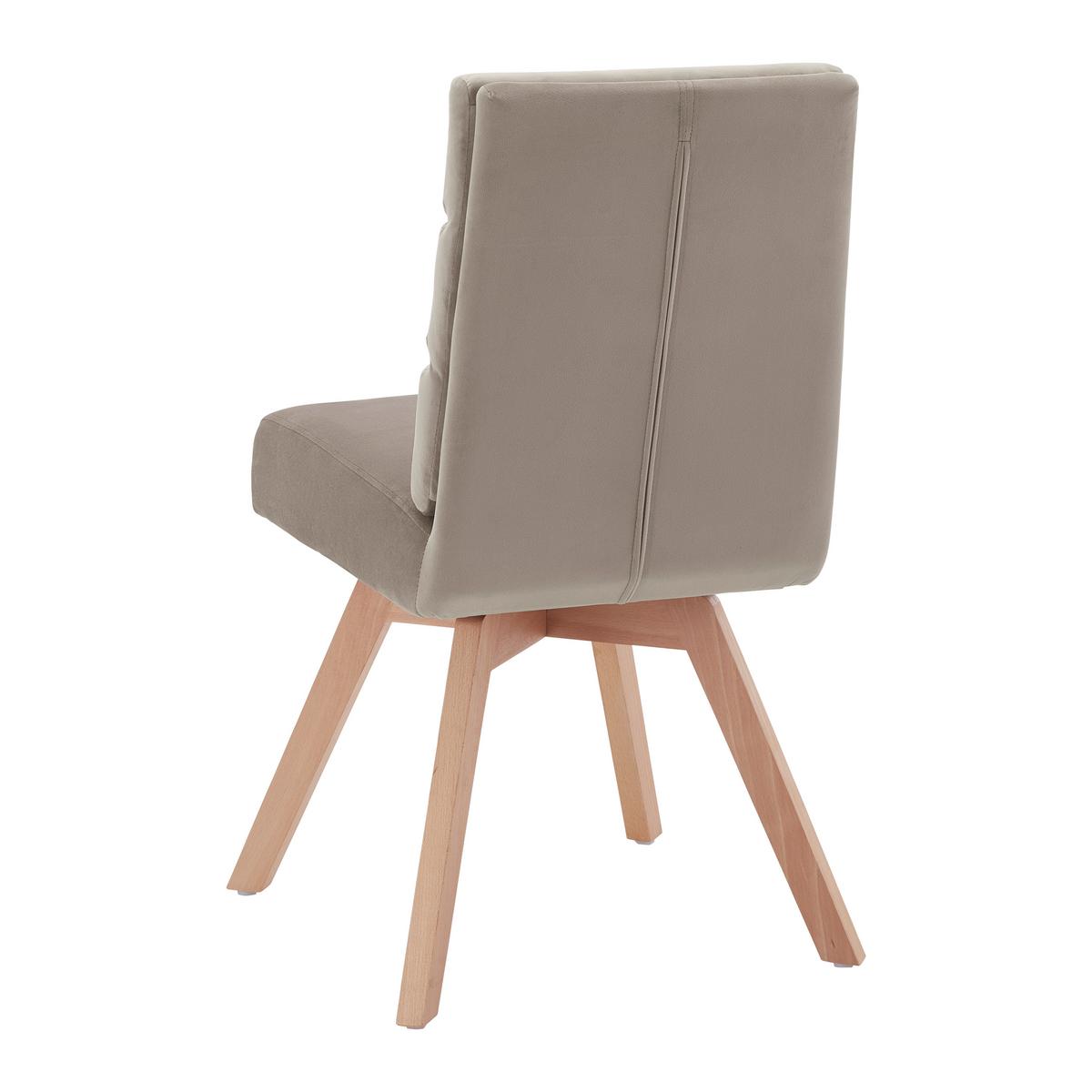 Stol Katrin, Rjavosiva, Vrtljiv - rjavosiva/naravne barve, Moderno, tekstil/les (45/88/62cm) - Bessagi Home