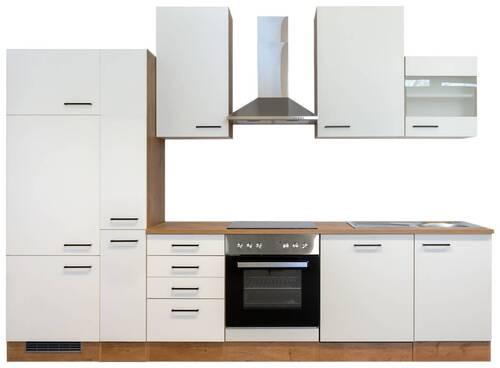 Kuhinjski Blok Z Aparati Avila, Magnolija, Barva Hrasta - magnolija/črna, Moderno, kovina/leseni material (310cm) - FlexWell