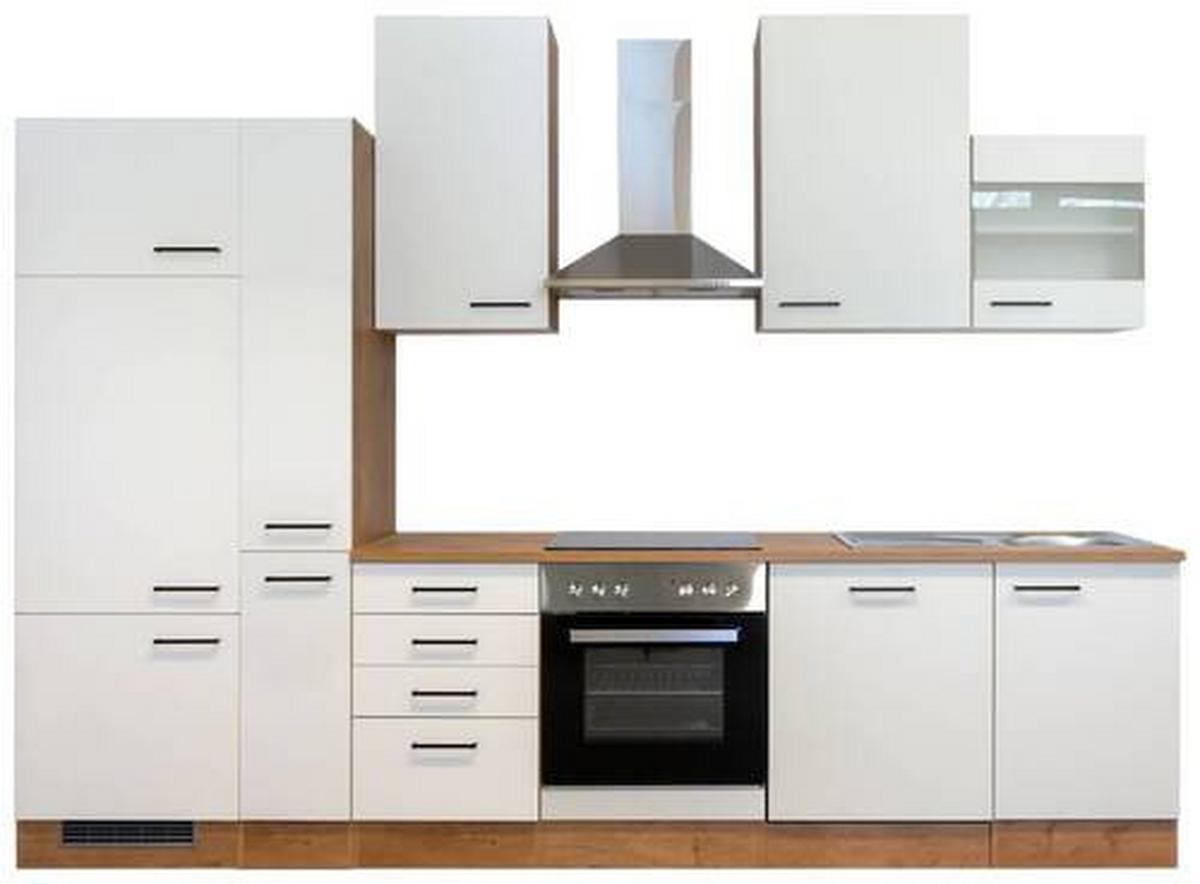 Kuhinjski Blok Z Aparati Avila, Magnolija, Barva Hrasta - magnolija/črna, Moderno, kovina/leseni material (310cm) - FlexWell