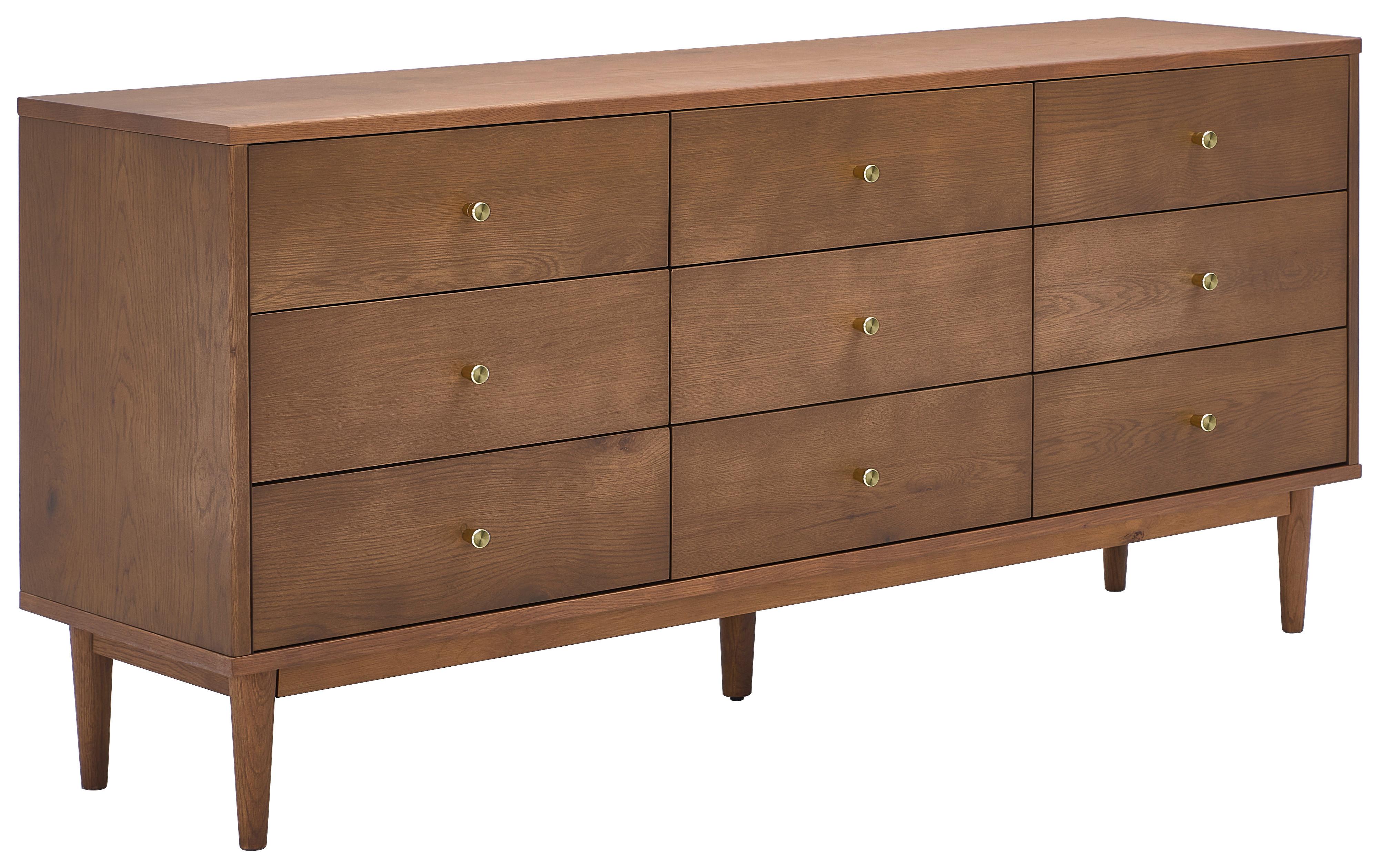 KOMODA SZEROKA SIDEBOARD - kolor orzecha włoskiego/kolor złoty, Lifestyle, materiał drewnopochodny/metal (148/74/40cm) - MID.YOU