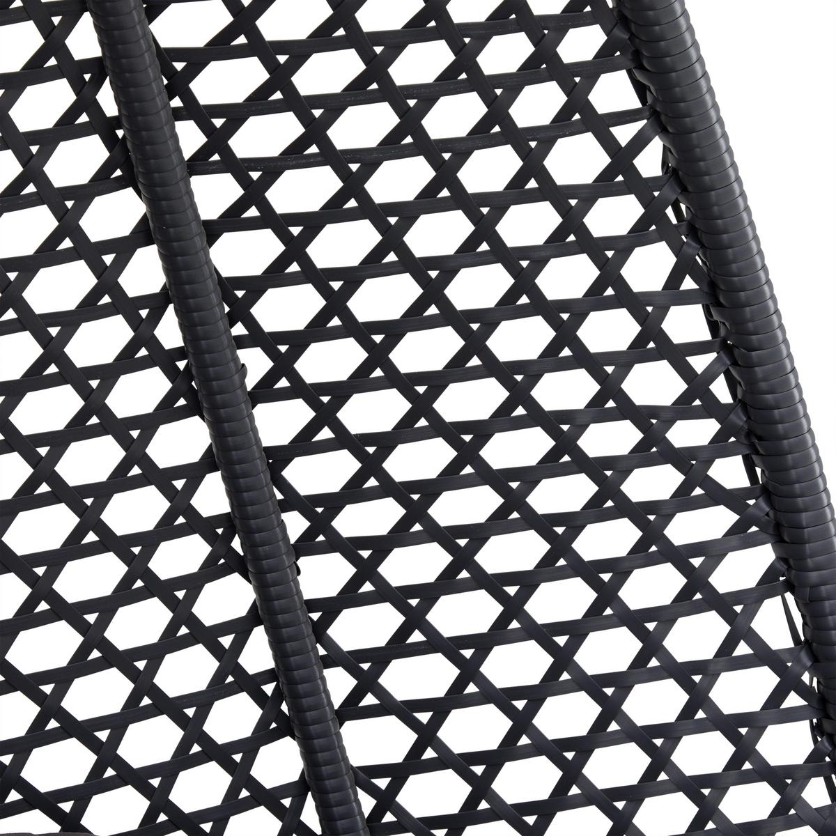 Hängesessel BARI Dunkelgrau, Kissen Grau - Dunkelgrau/Grau, Modern, Kunststoff/Textil (130/201/116cm) - Bessagi Garden