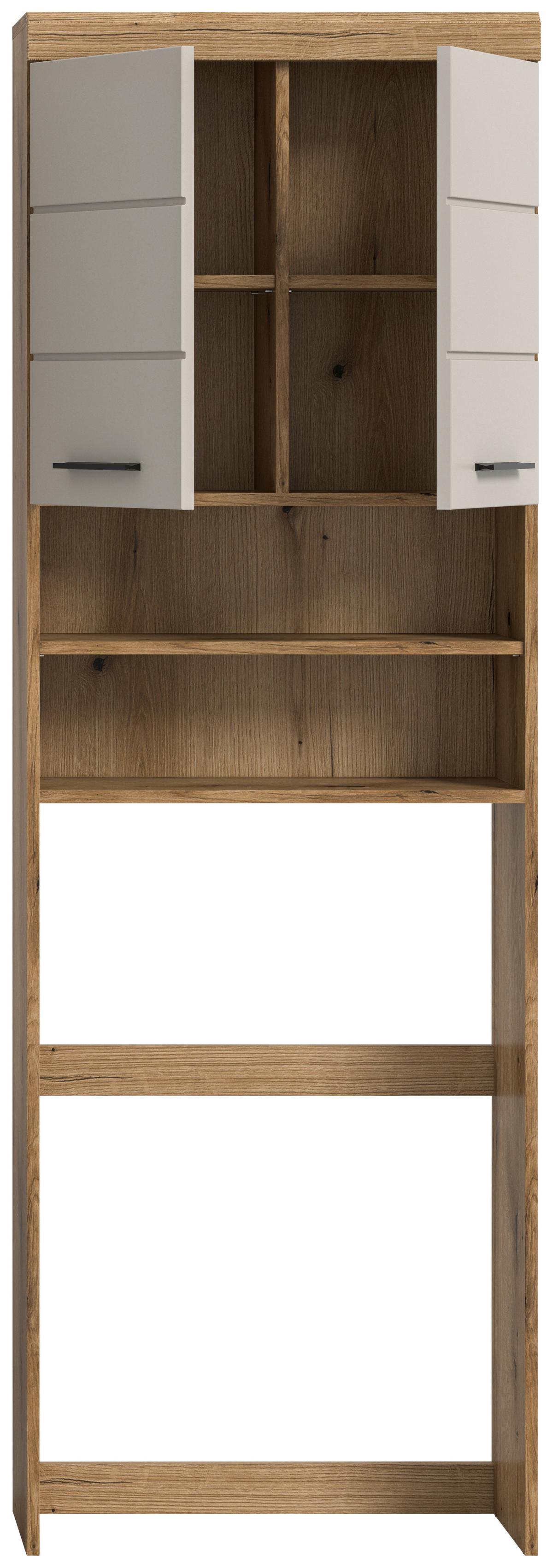 Waschmaschinenschrank Scout ca. 63x191 cm Kaschmir - Kaschmir/Schwarz, MODERN, Holzwerkstoff/Kunststoff (63/191/34cm) - MID.YOU