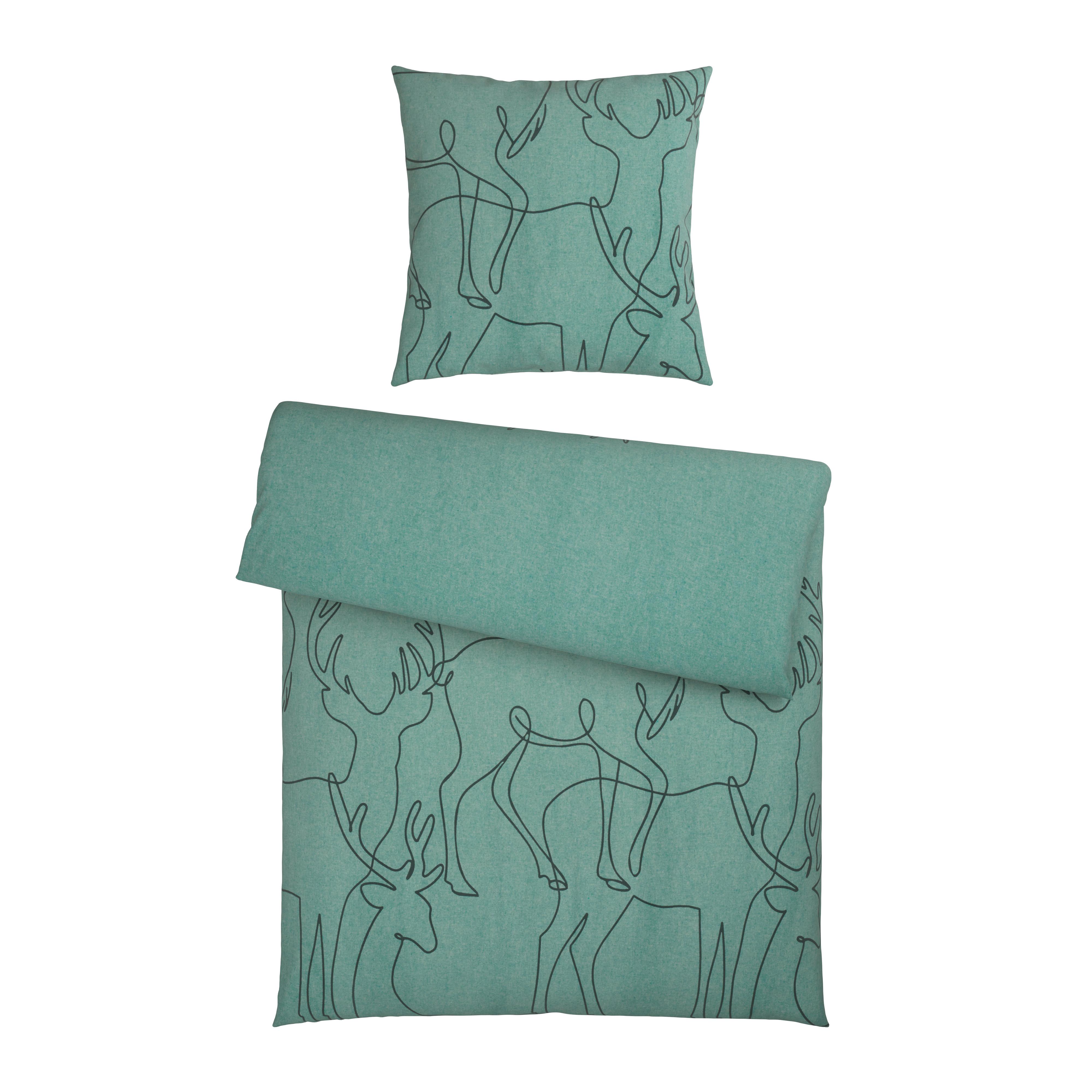 POŚCIEL MELANGE - ciemnozielony, Design, tkanina (135/200cm) - Novel