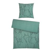 POŚCIEL MELANGE - ciemnozielony, Design, tkanina (135/200cm) - Novel