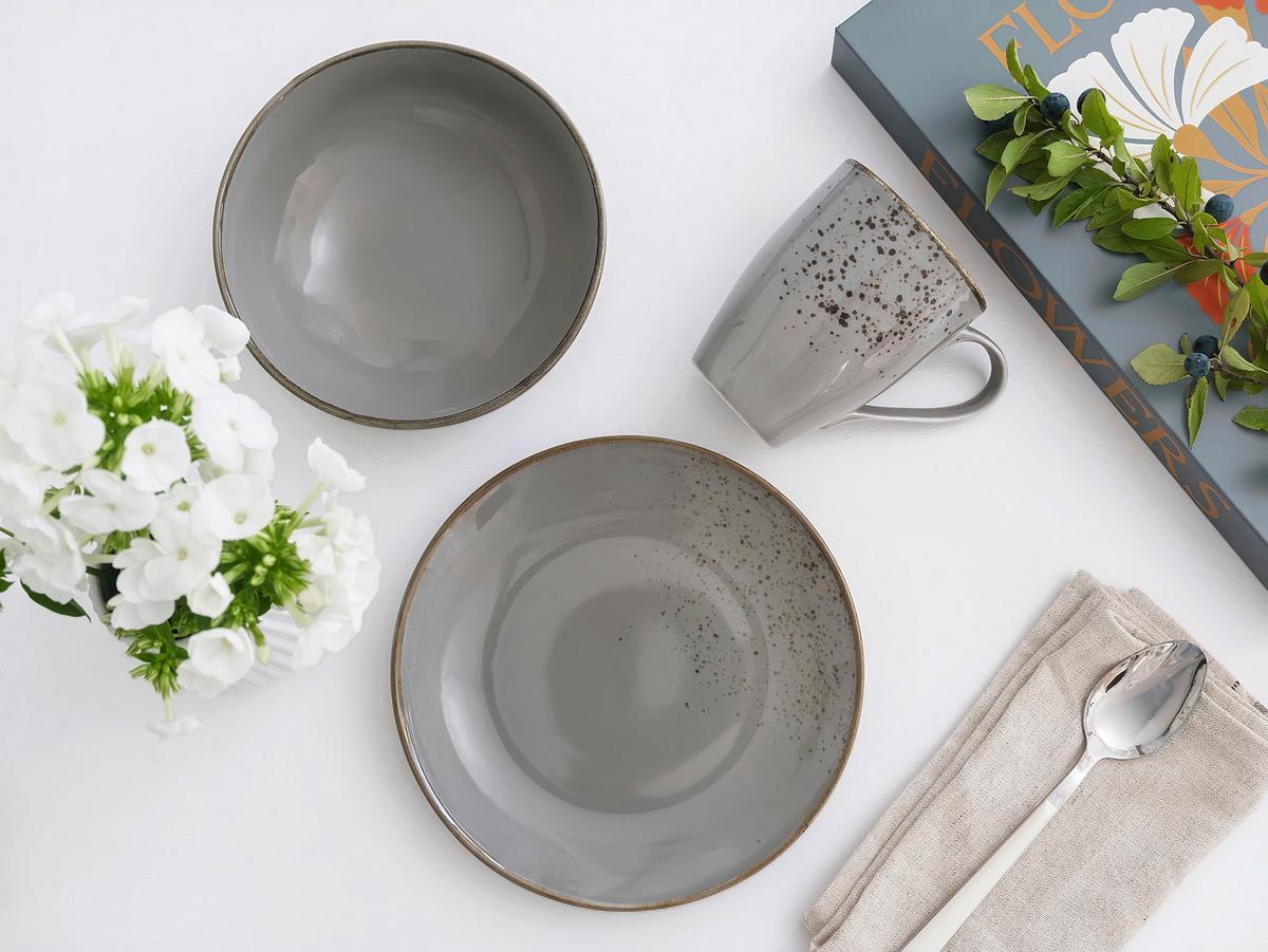 Reggeliző Étkészlet 24970 Nature Collection Stone - szürke, Basics, kerámia - Creatable