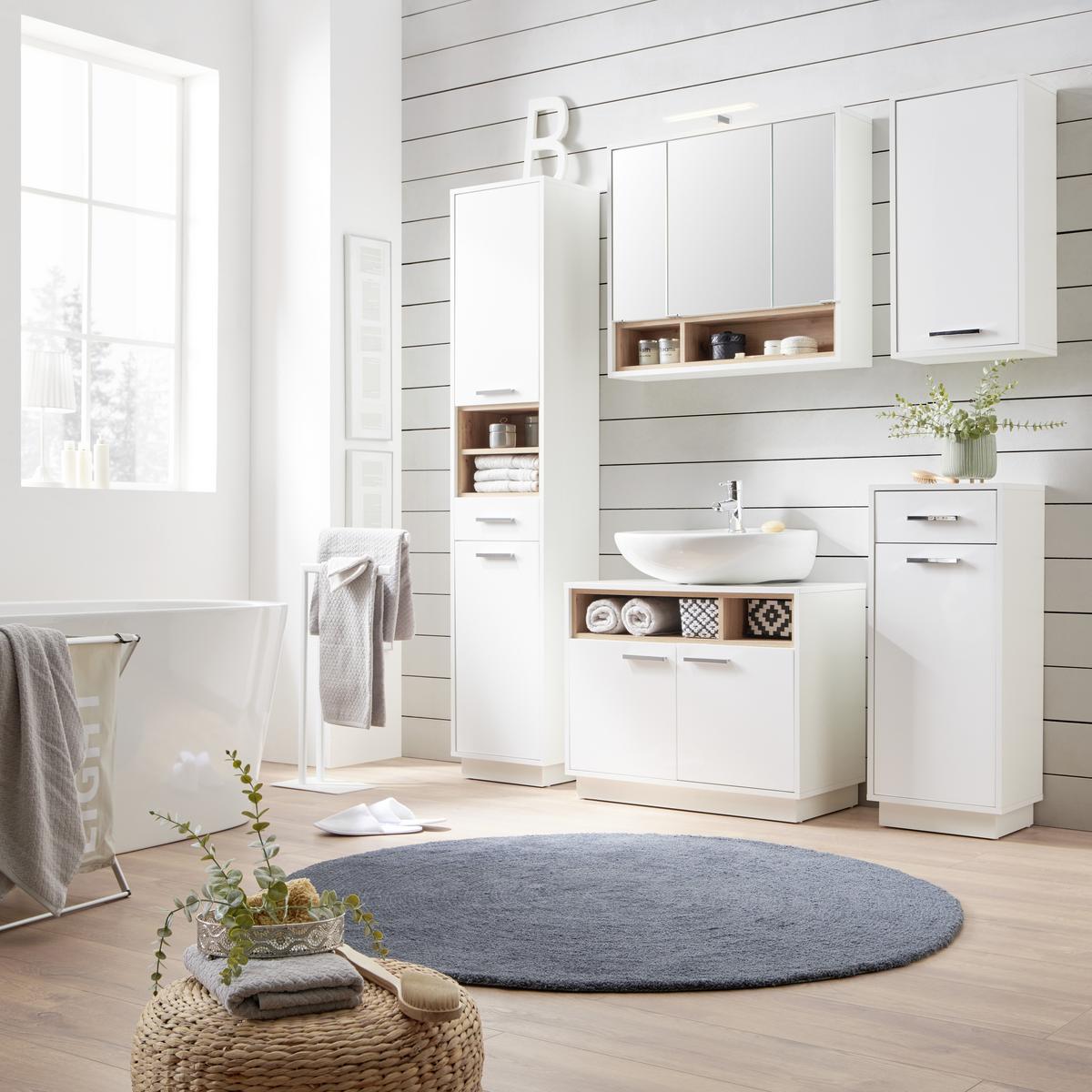 Element Ispod Umivaonika Milano - bijela/boje kroma, Moderno, drvni materijal/metal (80/64/40cm) - Mömax
