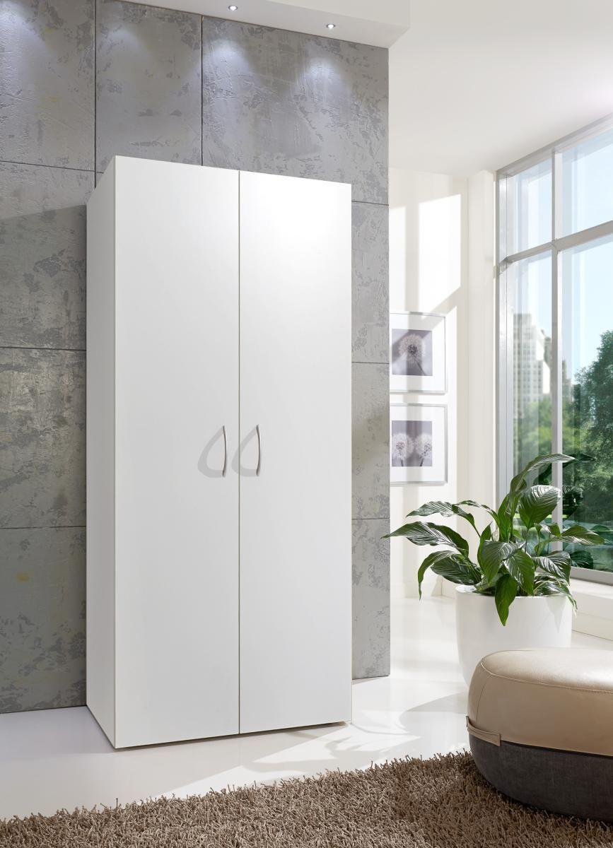 Večnamenska Omara Mrk, Bela - bela/barve aluminija, Konvencionalno, umetna masa/leseni material (80/185/40cm) - Mömax
