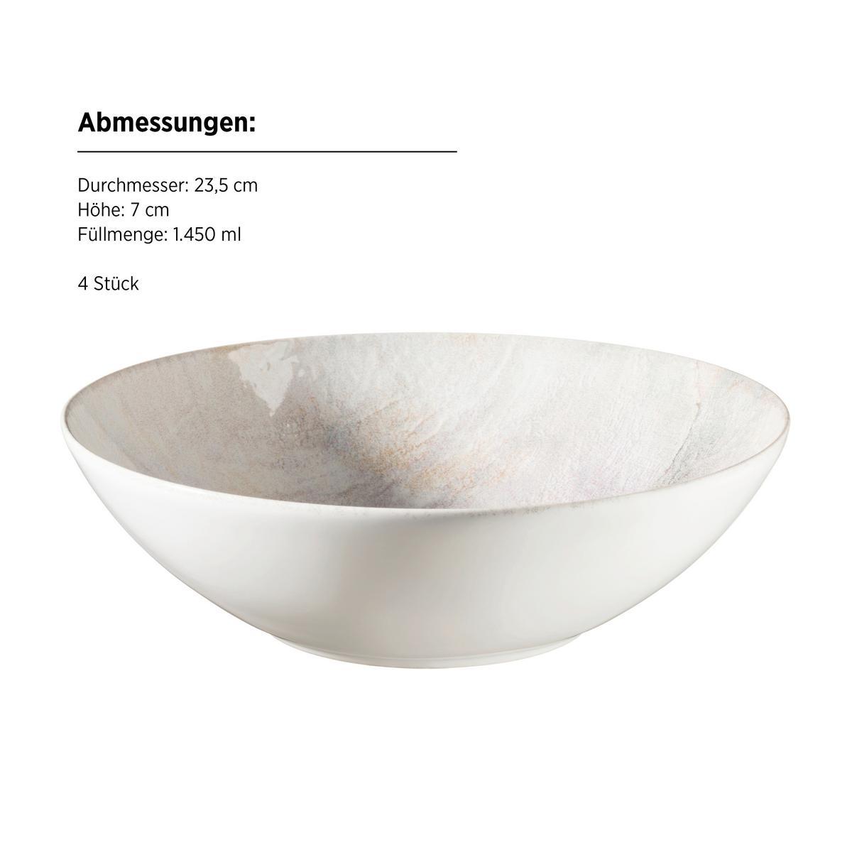 Schüsselset 935631 - Weiss/Lila, Basics, Keramik (23,5/7cm) - Mäser