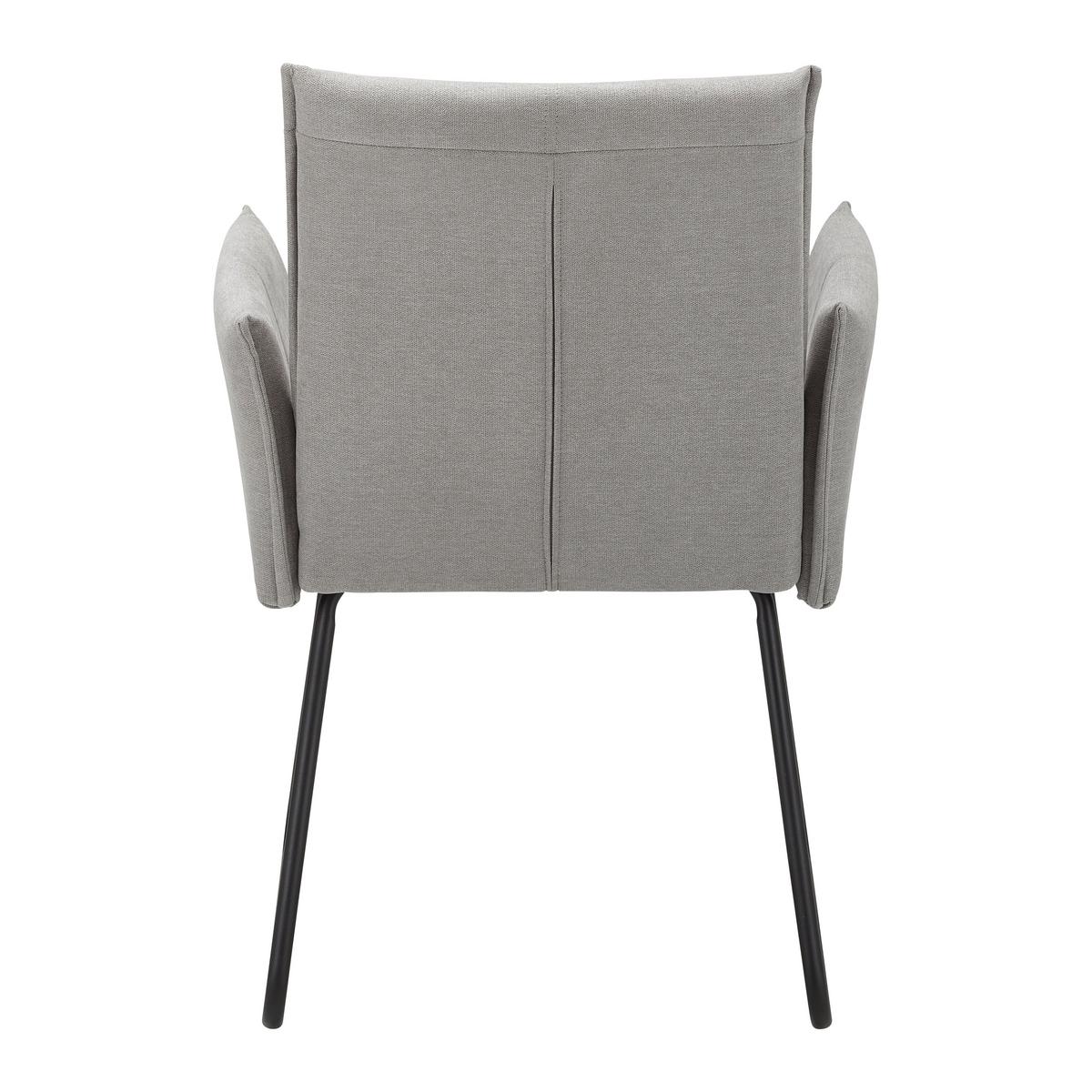 KRZESŁO Z PODŁOKIETNIKAMI MANILA - czarny/szary, Modern, metal/drewno (60/90/61cm) - Bessagi Home