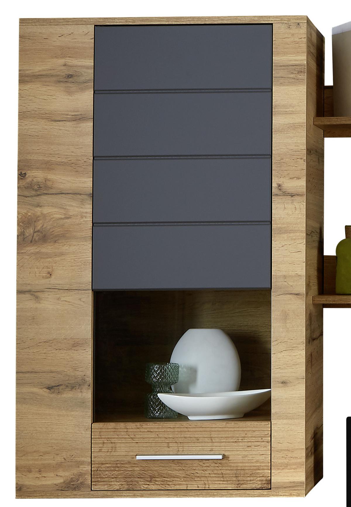Dnevni Regal Fargo, Barva Hrasta, Siva, Led - siva/barve hrasta, Moderno (240/192/38cm) - Mömax