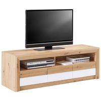 Tv-element Kashmir New, Barva Hrasta, Bela - črna/barve hrasta, Moderno, leseni material (142/50/49cm) - Zandiara