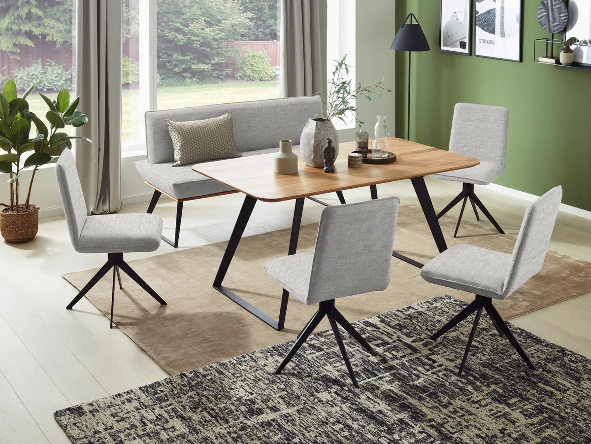 KRZESŁO MALIBU - beżowy/czarny, Design, metal/tkanina (46,5/87/64cm) - Voleo