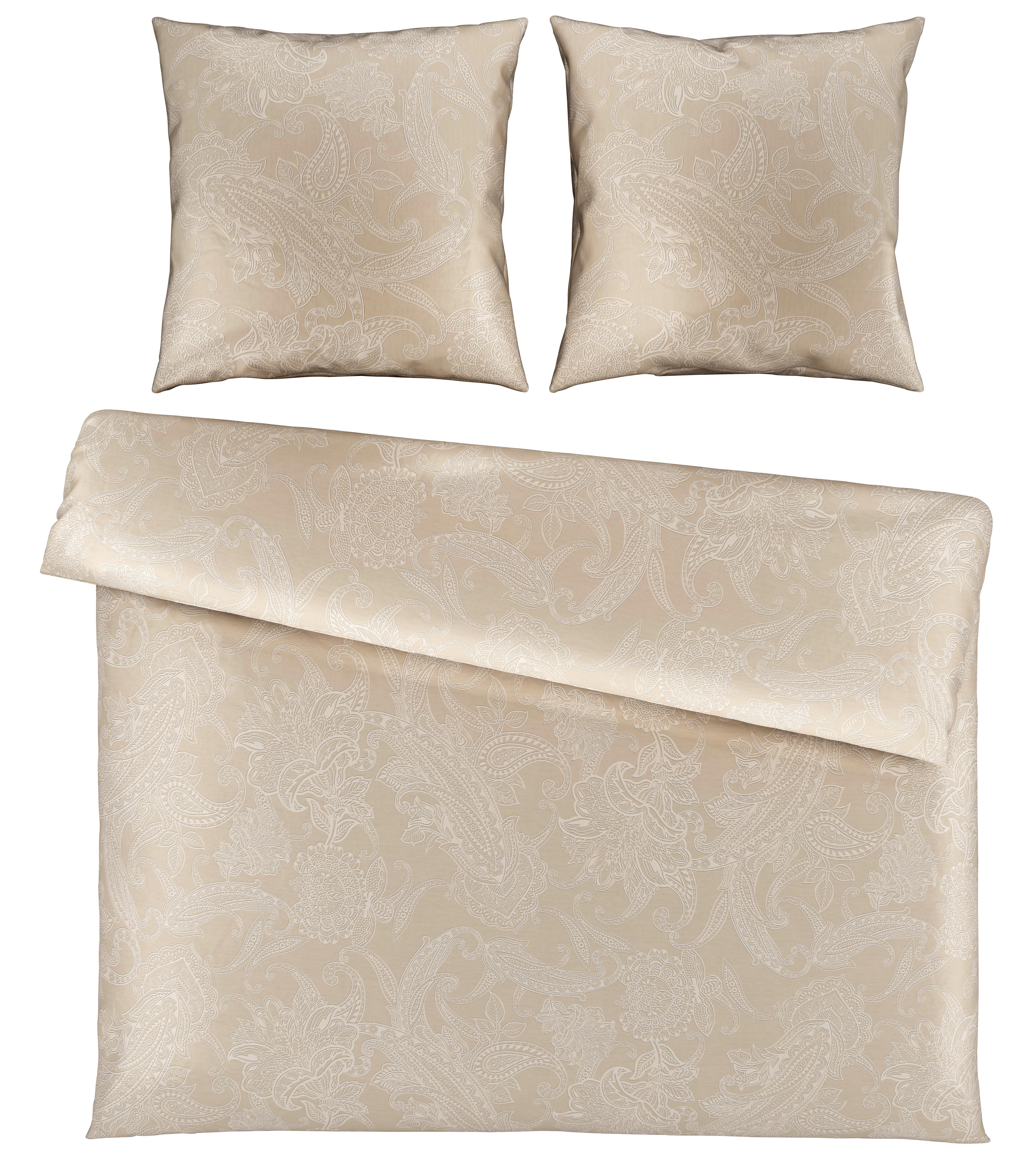 Bettwäsche Amal XXL Beige ca. 200x200cm - Beige, ROMANTIK / LANDHAUS, Textil (200/200cm) - Modern Living