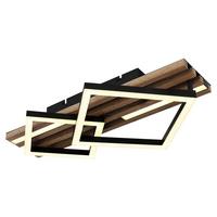 Led Stropna Svjetiljka Obrien - bijela/tamno smeđa, Natur, drvni materijal/metal (47,5/31/9,5cm) - Globo