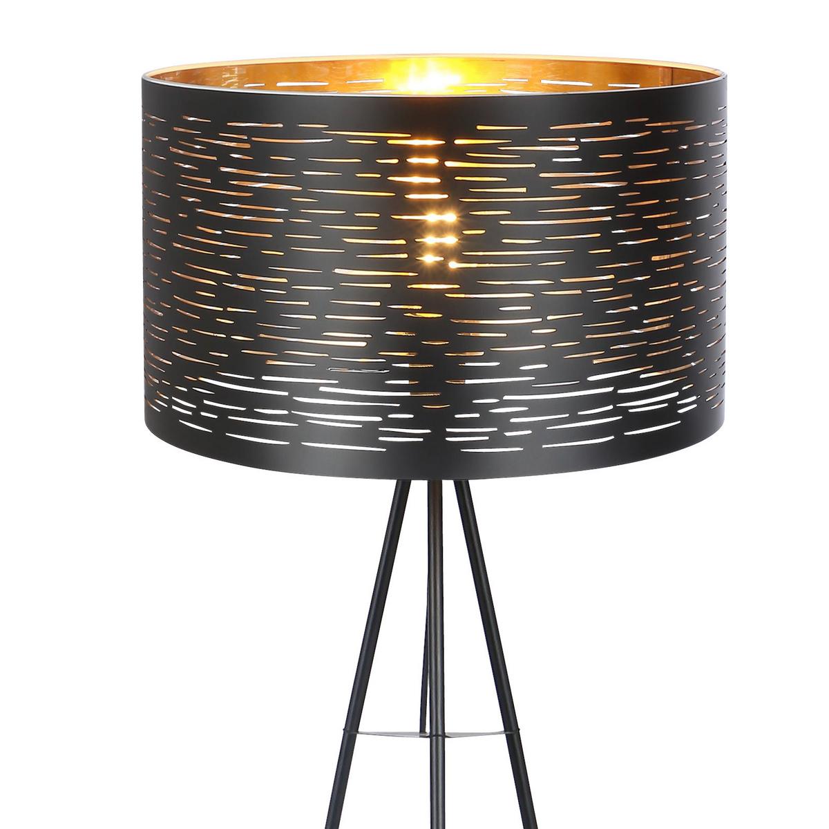 Stoječa Svetilka 15342s Tunno - zlate barve/črna, Design, kovina/umetna masa (69/153cm) - Globo