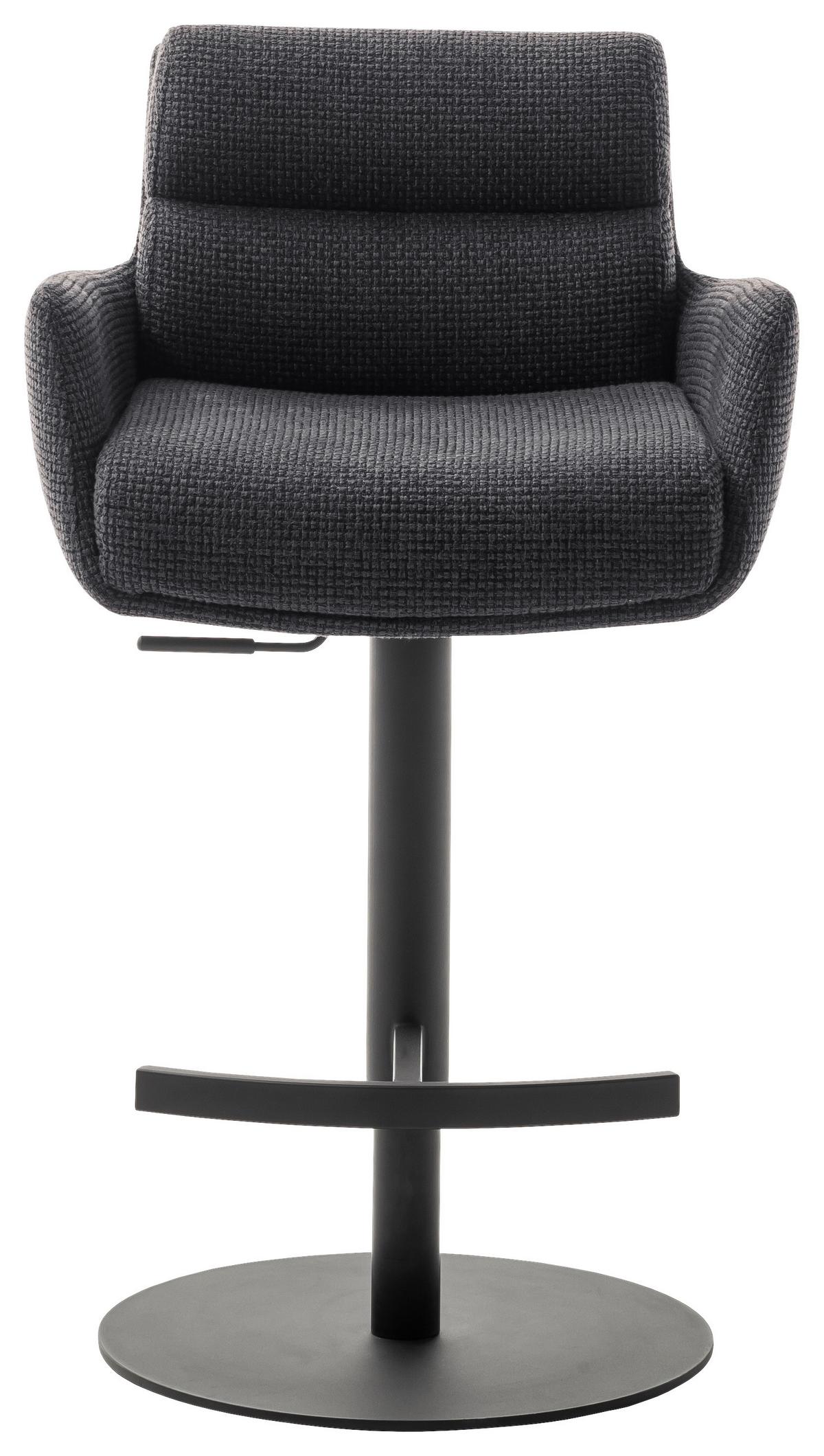 STOŁEK BAROWY LEXINGTON - antracytowy/czarny, Design, metal/tkanina (54/84/52cm) - Dieter Knoll