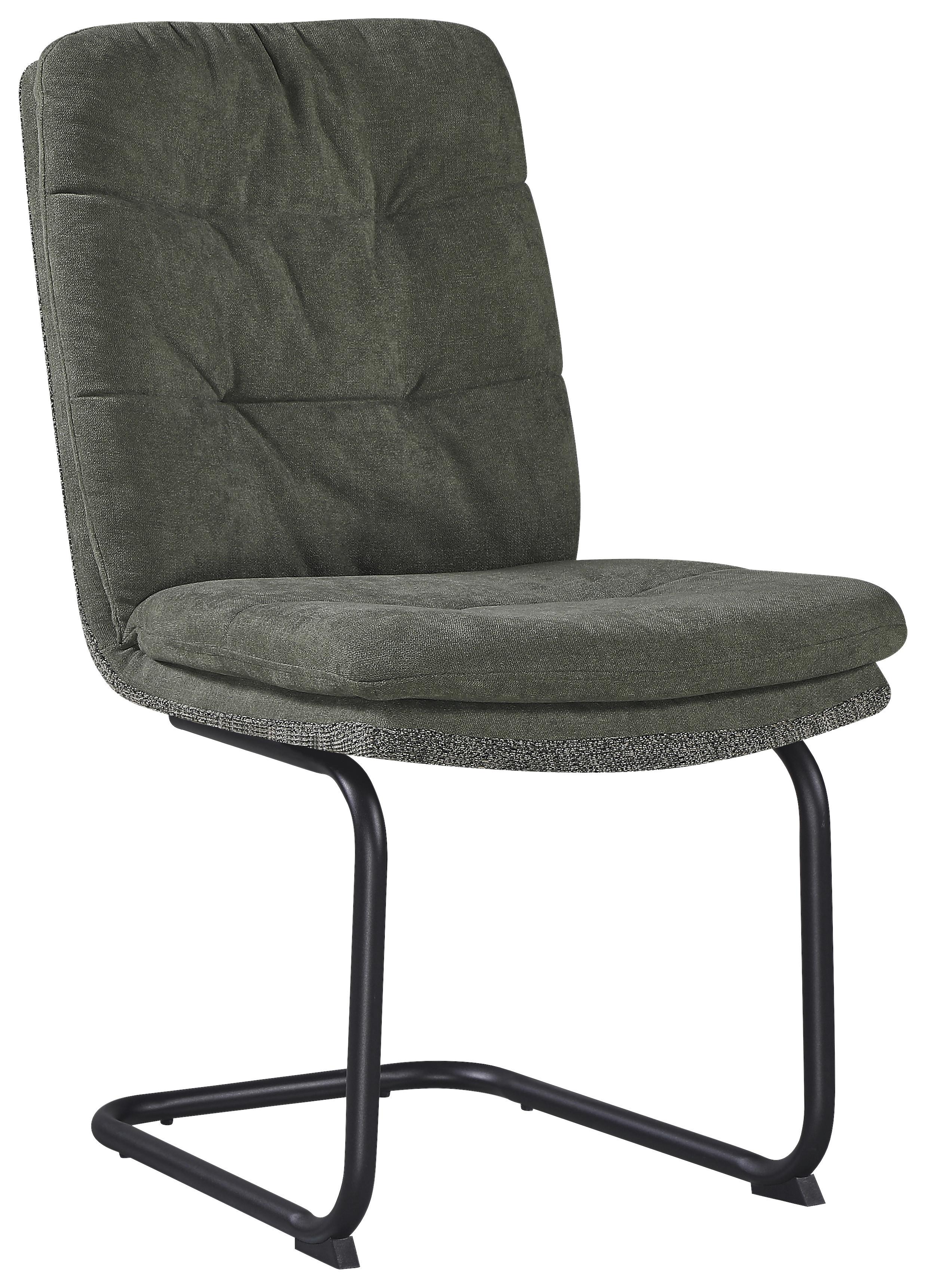 Stuhl Nova Grün - Schwarz/Grün, MODERN, Textil/Metall (48/91/66cm) - Premium Living