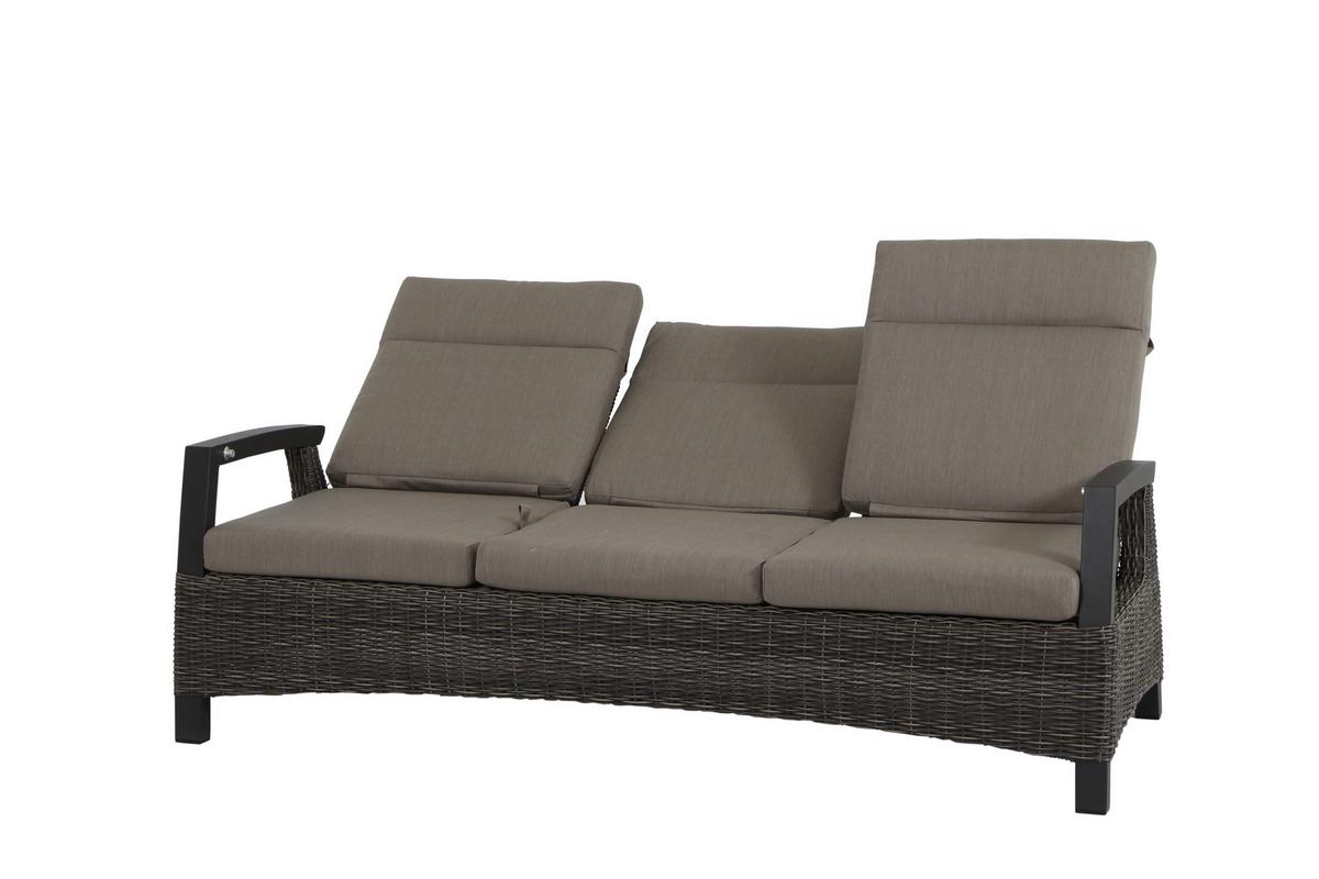 Loungegarnitur Corido Grau - Grau, Basics, Keramik/Kunststoff (72/206/103cm) - Siena Garden