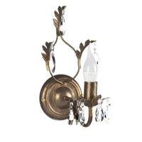 Wandleuchte Teresa Bronzefarben max. 6 Watt - Bronzefarben, KONVENTIONELL, Glas/Metall (22/13/30cm)