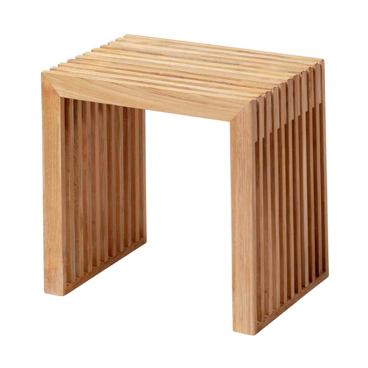 Hocker "Rib", Teak Innenhöhe ca. 39 cm - Teakfarben, KONVENTIONELL, Holz (45/43/35cm) - MID.YOU