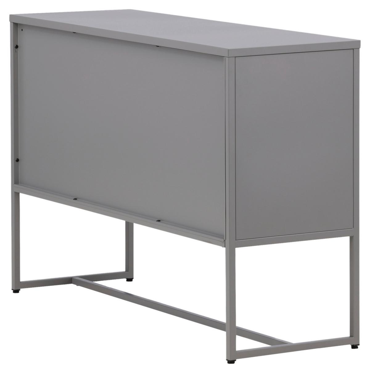 SIDEBOARD MALLA - Hellgrau, Design, Metall (120/80/40cm) - Livetastic