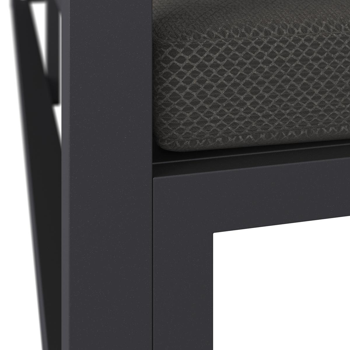 Sonnenliege Aviva D.grau Outdoorstoff/Metall - Dunkelgrau, MODERN, Textil/Metall (148/196/200cm) - Bessagi Garden