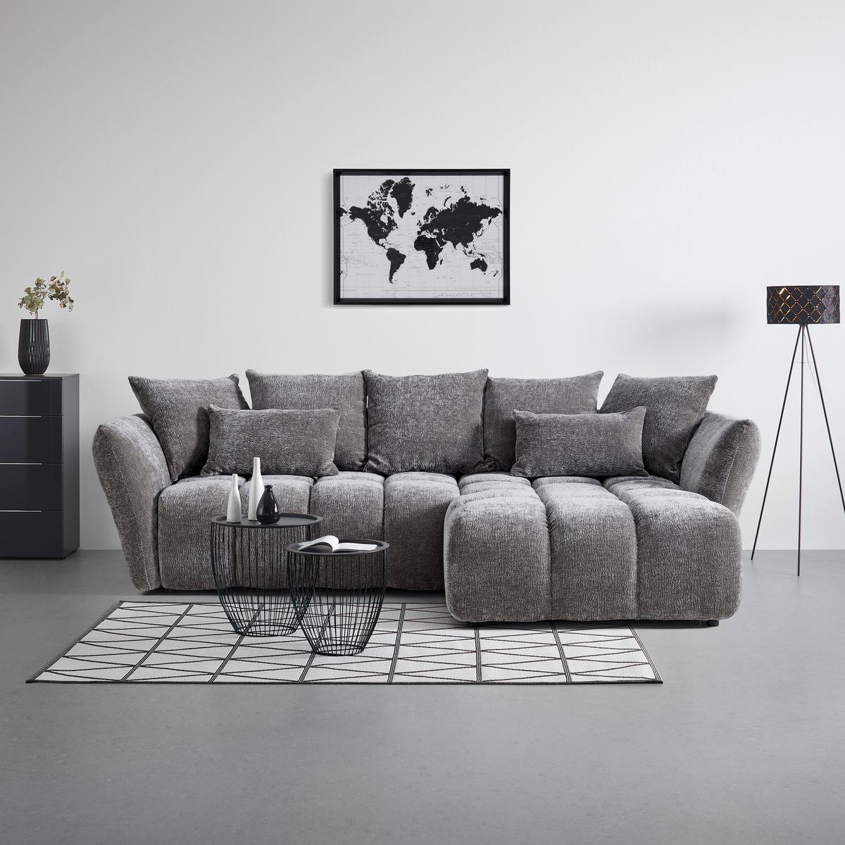 Ecksofa Cammellio Grau - Schwarz/Grau, MODERN, Textil (296/189cm) - Mömax