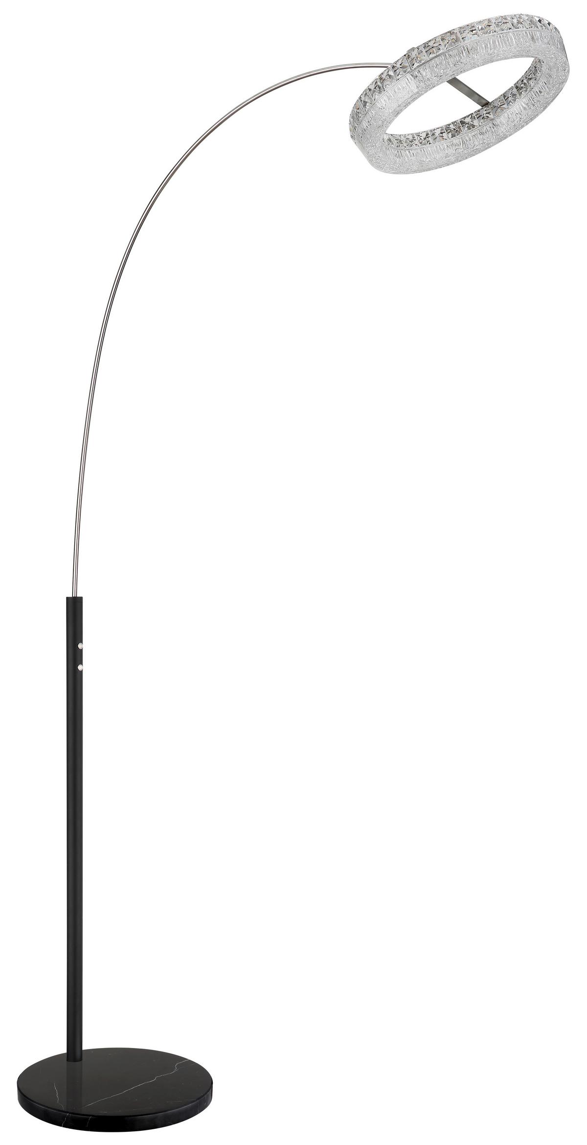 Led Podna Svjetiljka Laurel - prozirno/crna, Design, staklo/metal (92,5/40/190cm) - Globo