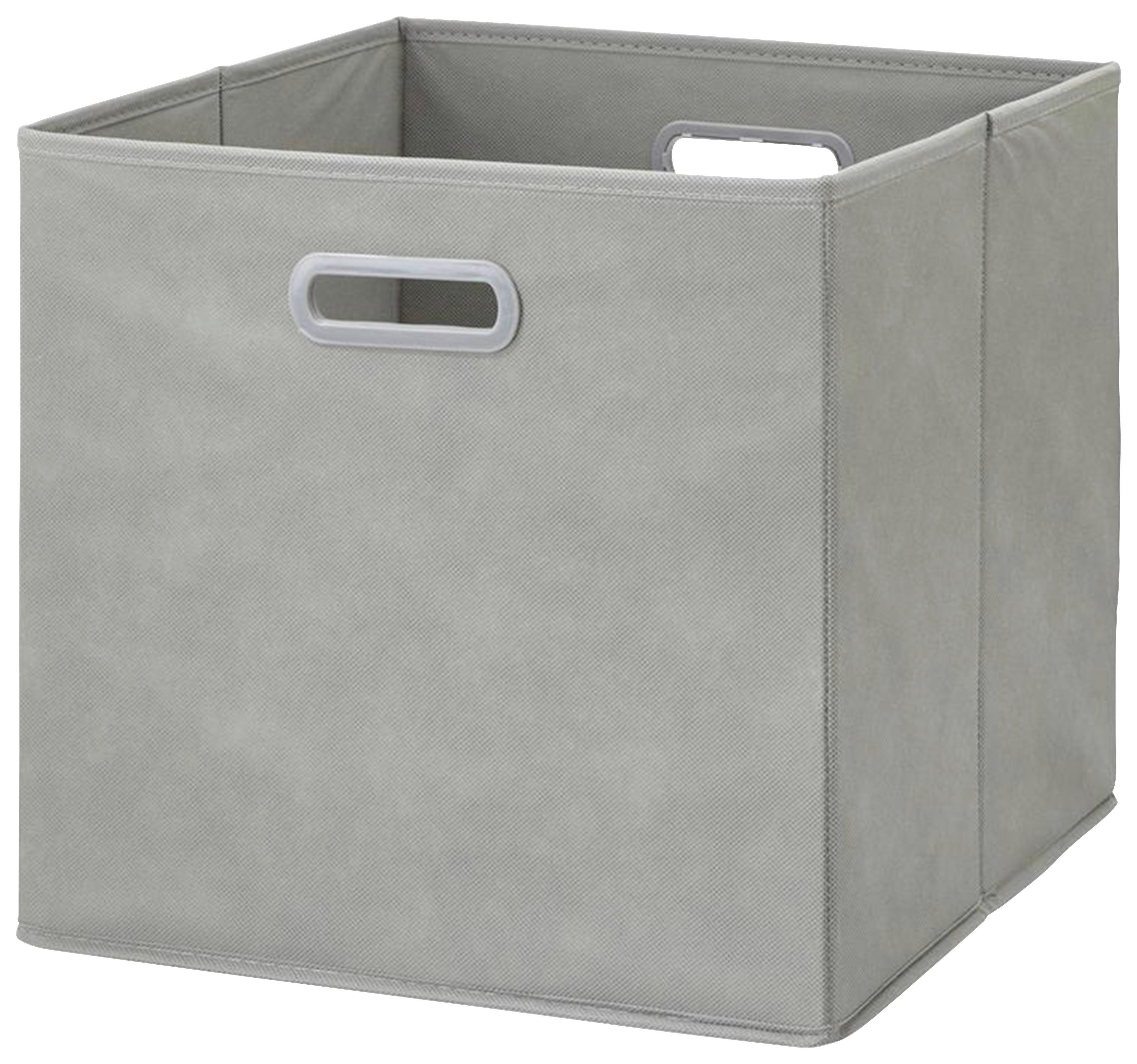 Faltbox Elli in Grau - Grau, Konventionell, Karton/Textil (33/33/32cm) - Modern Living
