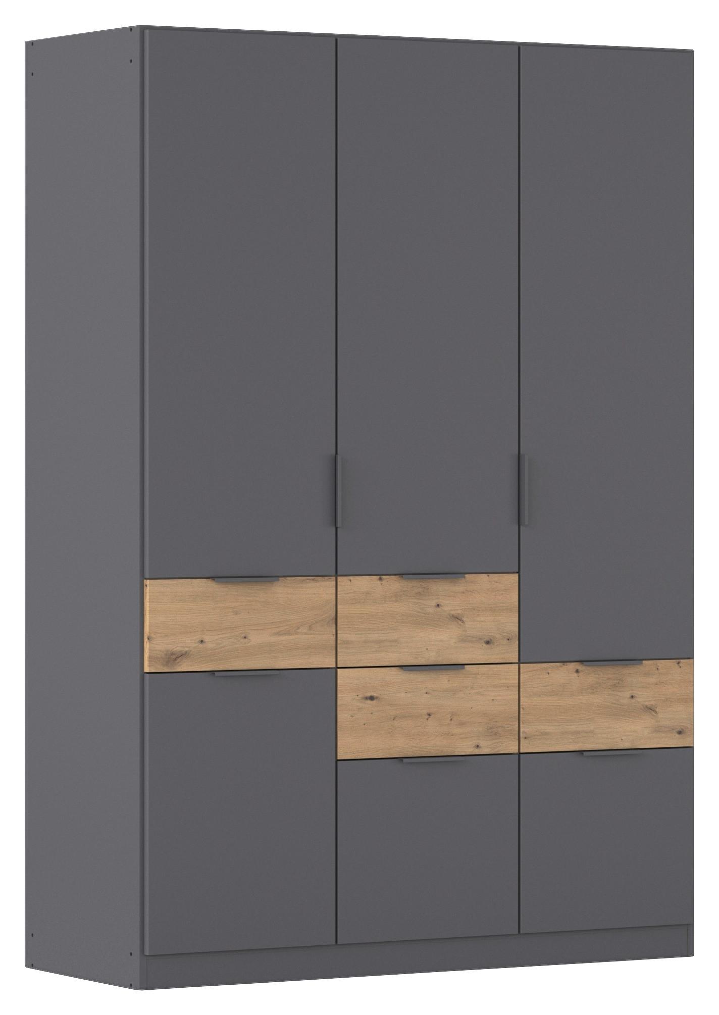 Omara S Klasičnimi Vrati Luca, Siva, Barva Hrasta - siva/hrast artisan, Konvencionalno, kovina/leseni material (136/197/54cm) - Xora