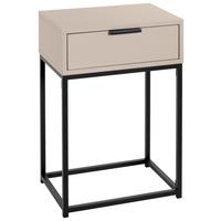 Nachtkästchen Ilva Kaschmir/Schwarz - Kaschmir/Schwarz, KONVENTIONELL, Holzwerkstoff/Metall (40/60/28cm) - Mömax