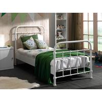 Kinder-/Juniorbett New York ca. 90x200 cm Weiß - Weiß, ROMANTIK / LANDHAUS, Holzwerkstoff/Metall (90/200cm) - Vipack
