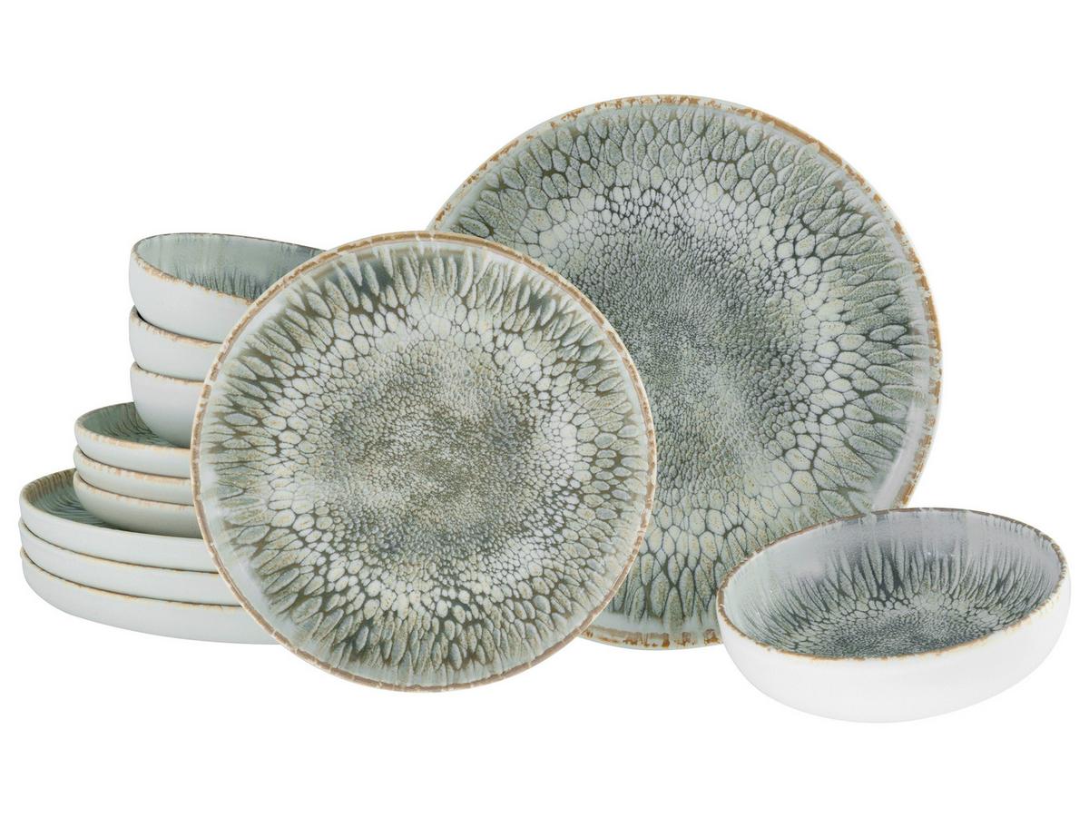 Tafelservice Hellgrau, 12-teilig - Hellgrau, Trend, Keramik - Creatable