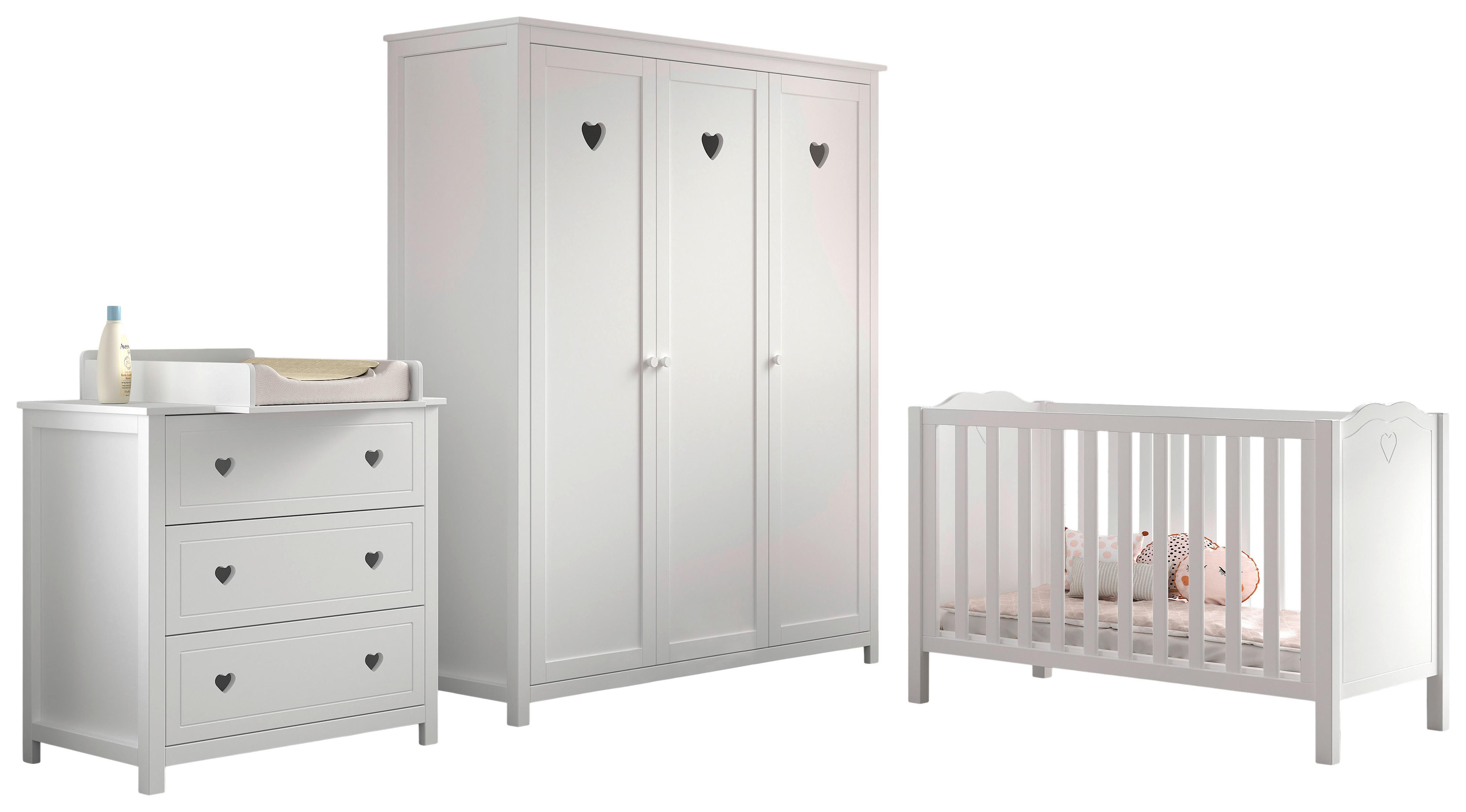 Babyzimer AMORI in Kiefer MDF, teilmassiv, Weiß - Weiß, MODERN, Holz/Holzwerkstoff - MID.YOU