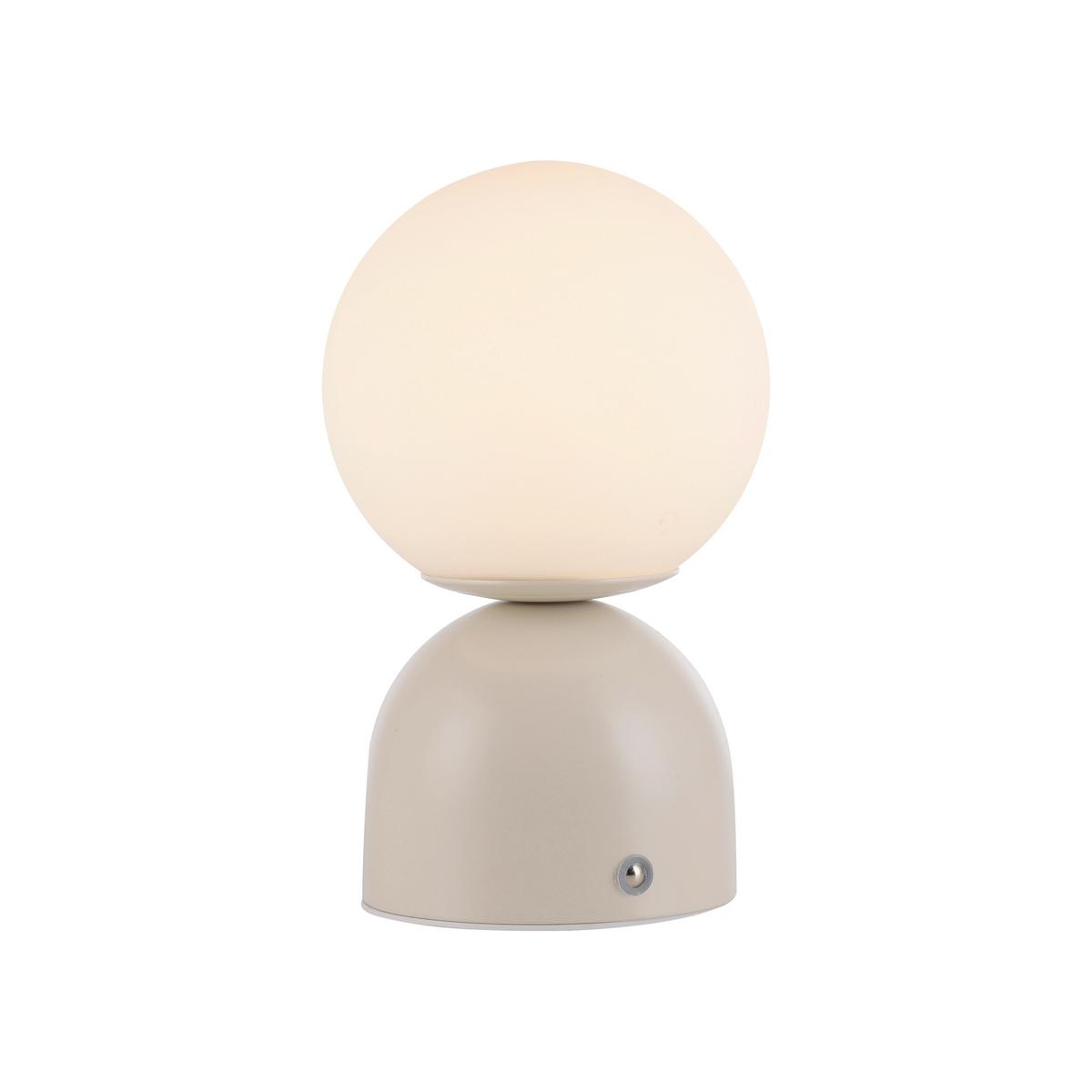 LAMPA STOŁOWA Z AKUMULATOREM 19218-39 RUDI - kolor piaskowy, Design, tworzywo sztuczne/metal (12/12/20cm) - Schöner Wohnen