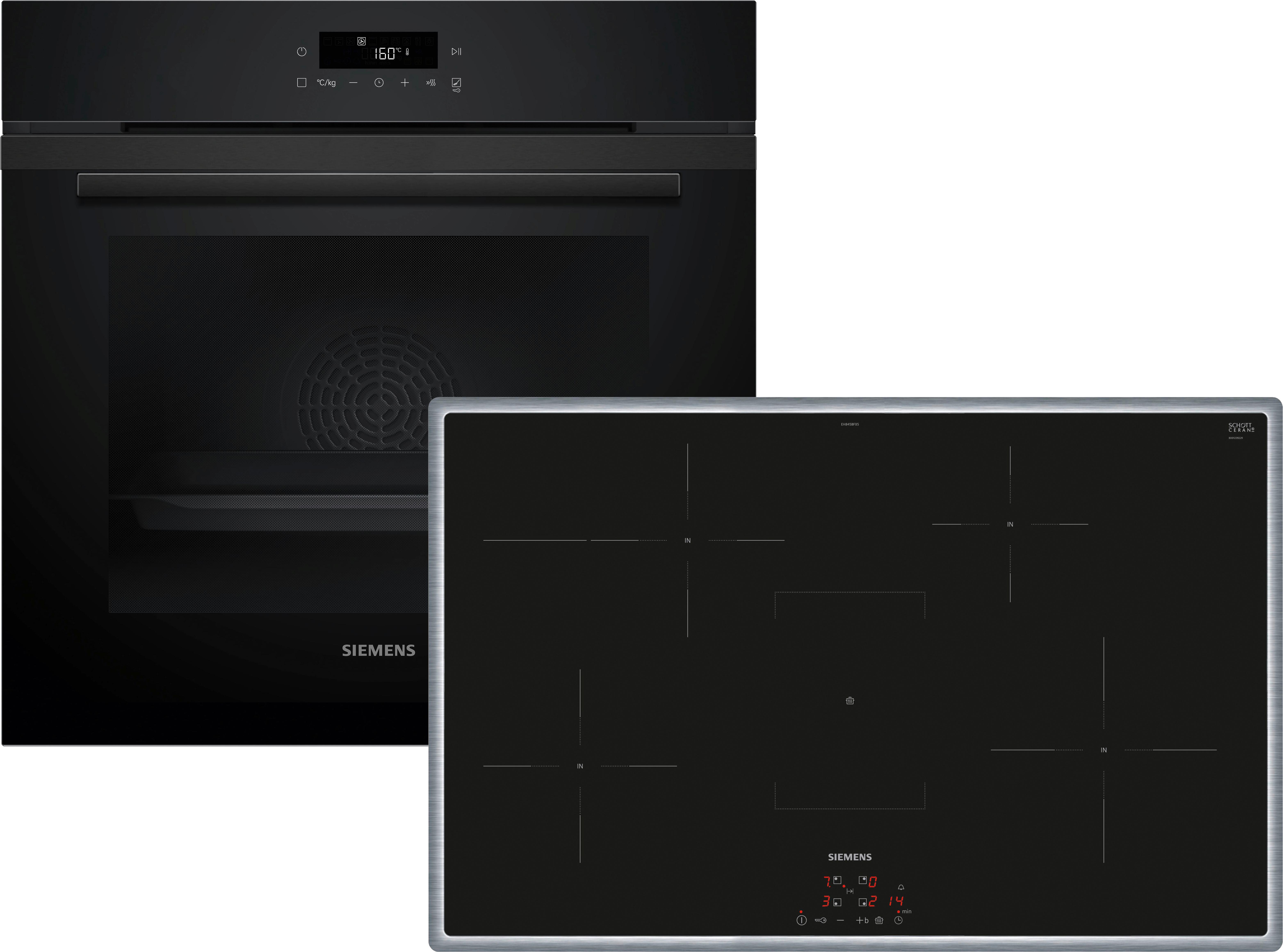 Backofenset PQ225IA00Z Schwarz - Schwarz, MODERN, Glas/Metall (59,4/59,5/54,8cm) - Siemens