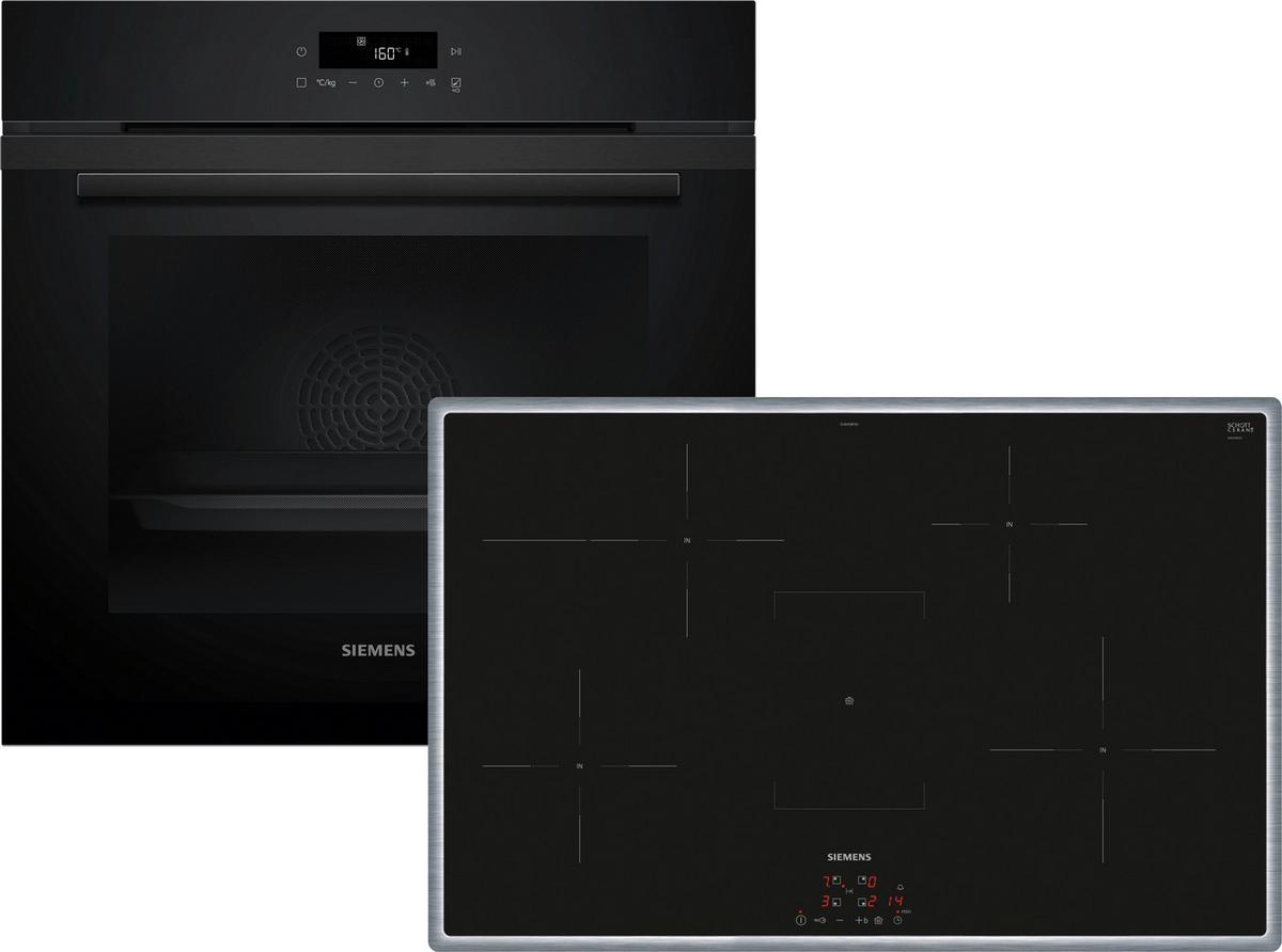 Backofenset PQ225IA00Z Schwarz - Schwarz, MODERN, Glas/Metall (59,4/59,5/54,8cm) - Siemens