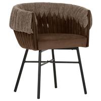 KRZESŁO Z PODŁOKIETNIKAMI TWISTY - czarny/brązowy, Lifestyle, metal/tkanina (65/76/60cm) - Landscape