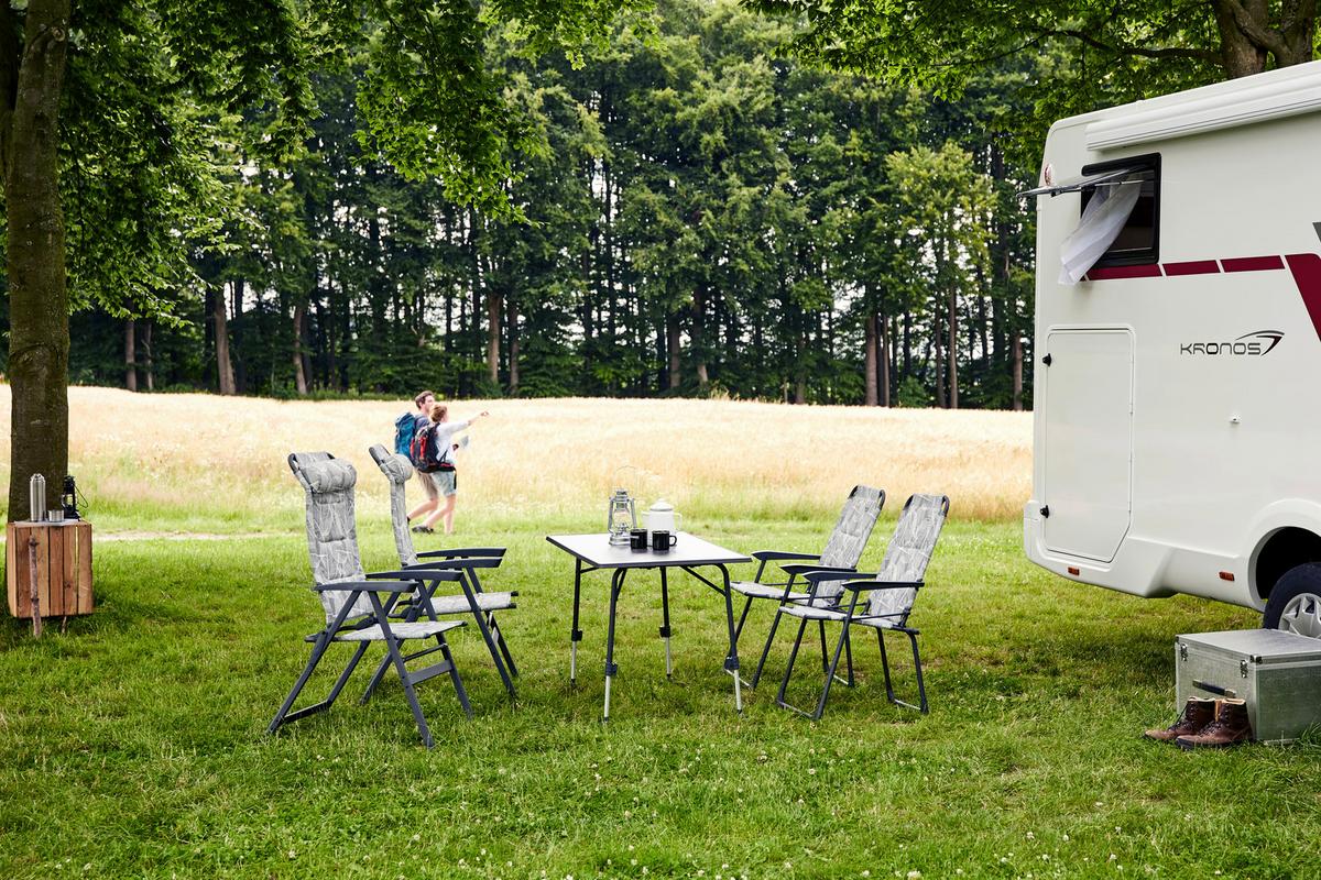 Campingsessel klappbar mit Armlehnen - Anthrazit/Grau, KONVENTIONELL, Textil/Metall (55/99/73cm) - Siena Garden