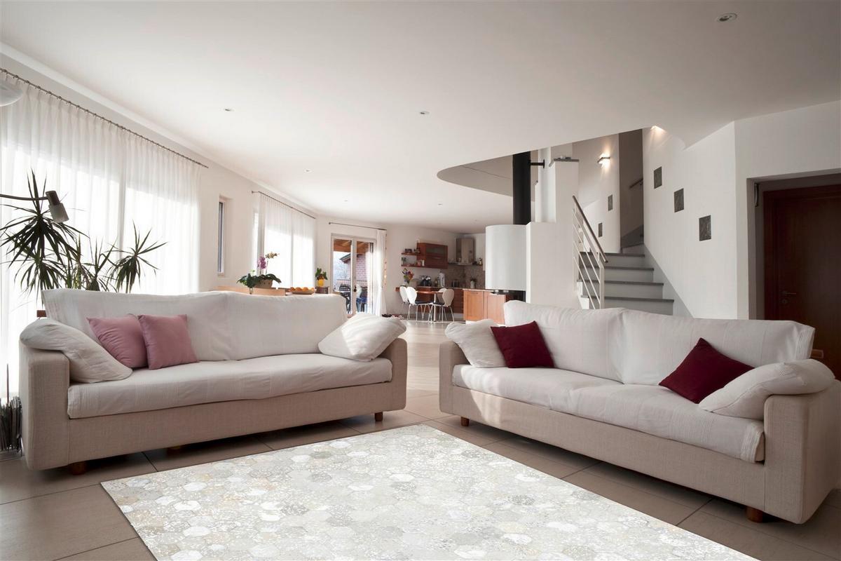 FLACHWEBETEPPICH SPARK 210 GRAU / SILBER - Silberfarben/Grau, Basics, Leder (120/170cm) - Kayoom