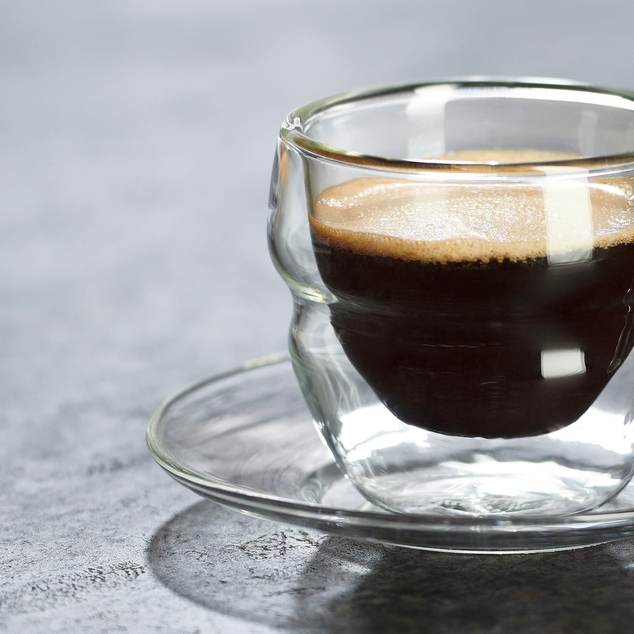 Espressotasse mit Untertasse Coffee Fusion ca. 80ml, 2 Stk. - Klar, MODERN, Glas (80ml) - Premium Living